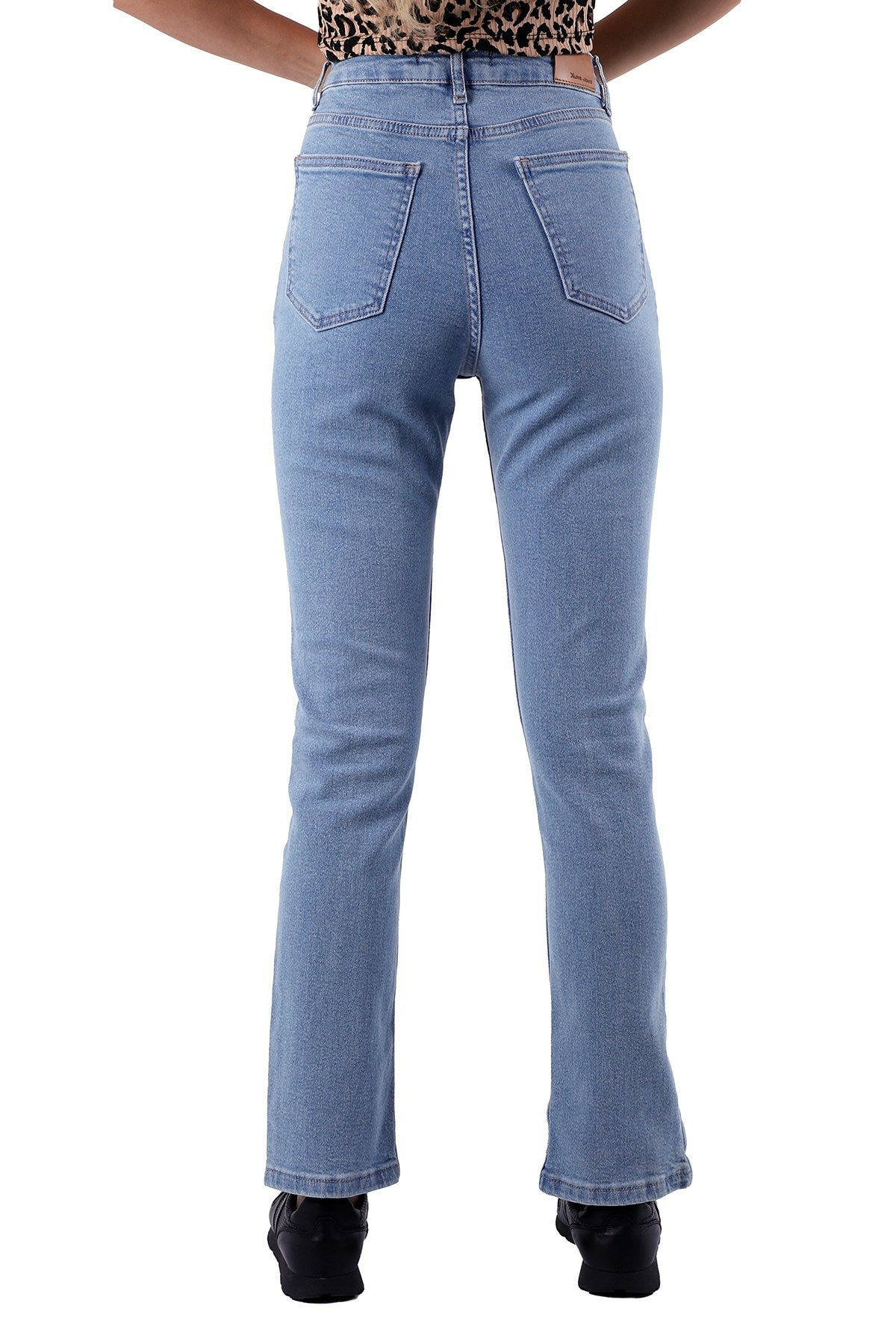 Önü Yırtmaçlı Mom Fit Jean - Açık Mavi Kot - (26-31) - 4