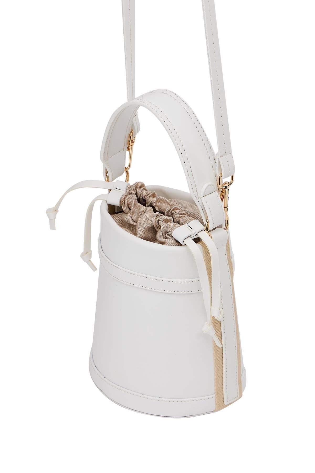 Contrast Stitched Bucket Hand and Shoulder Bag