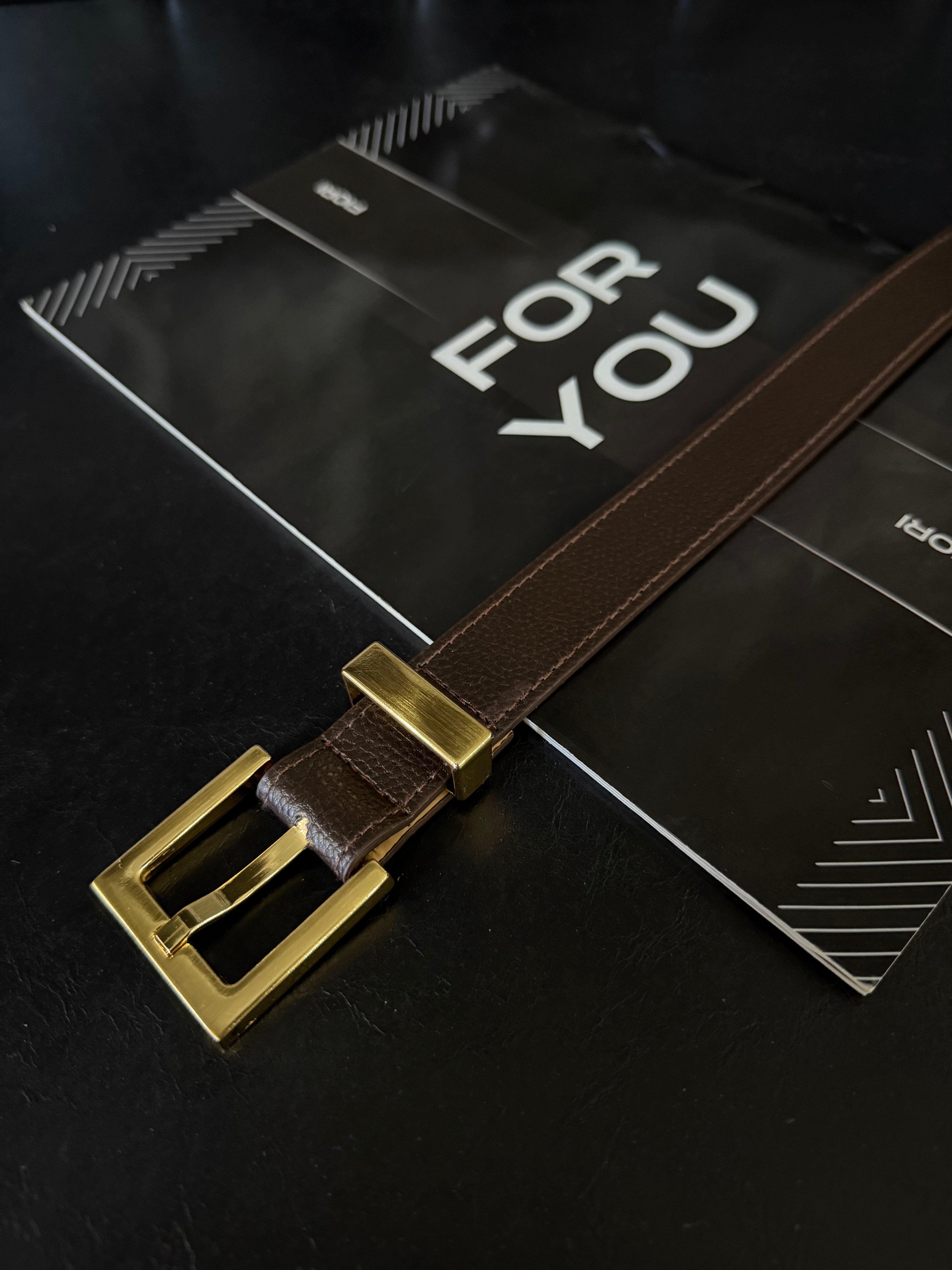 Square Buckle and Cross Women's Belt