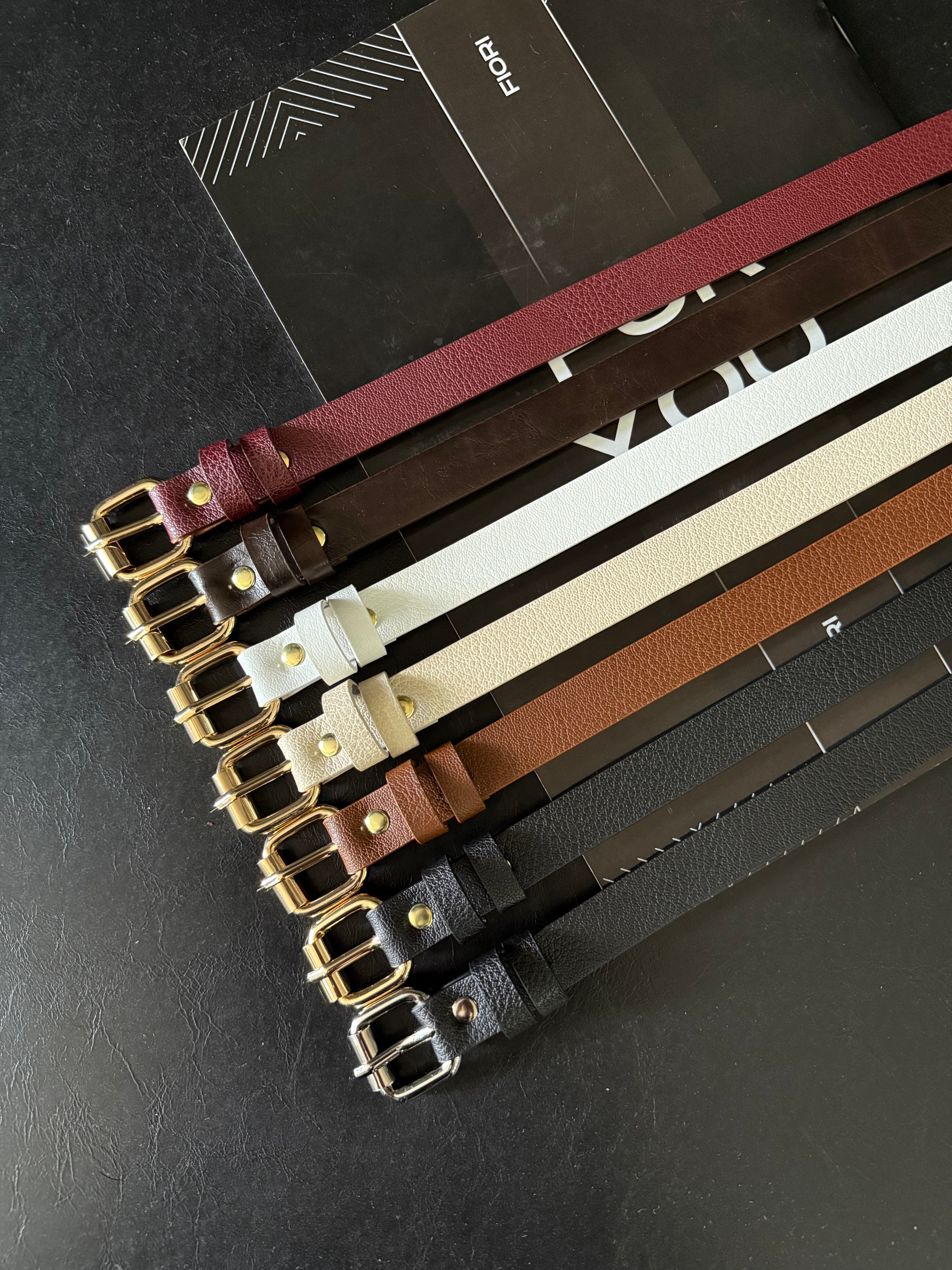 Square Buckle Thin Women's Belt