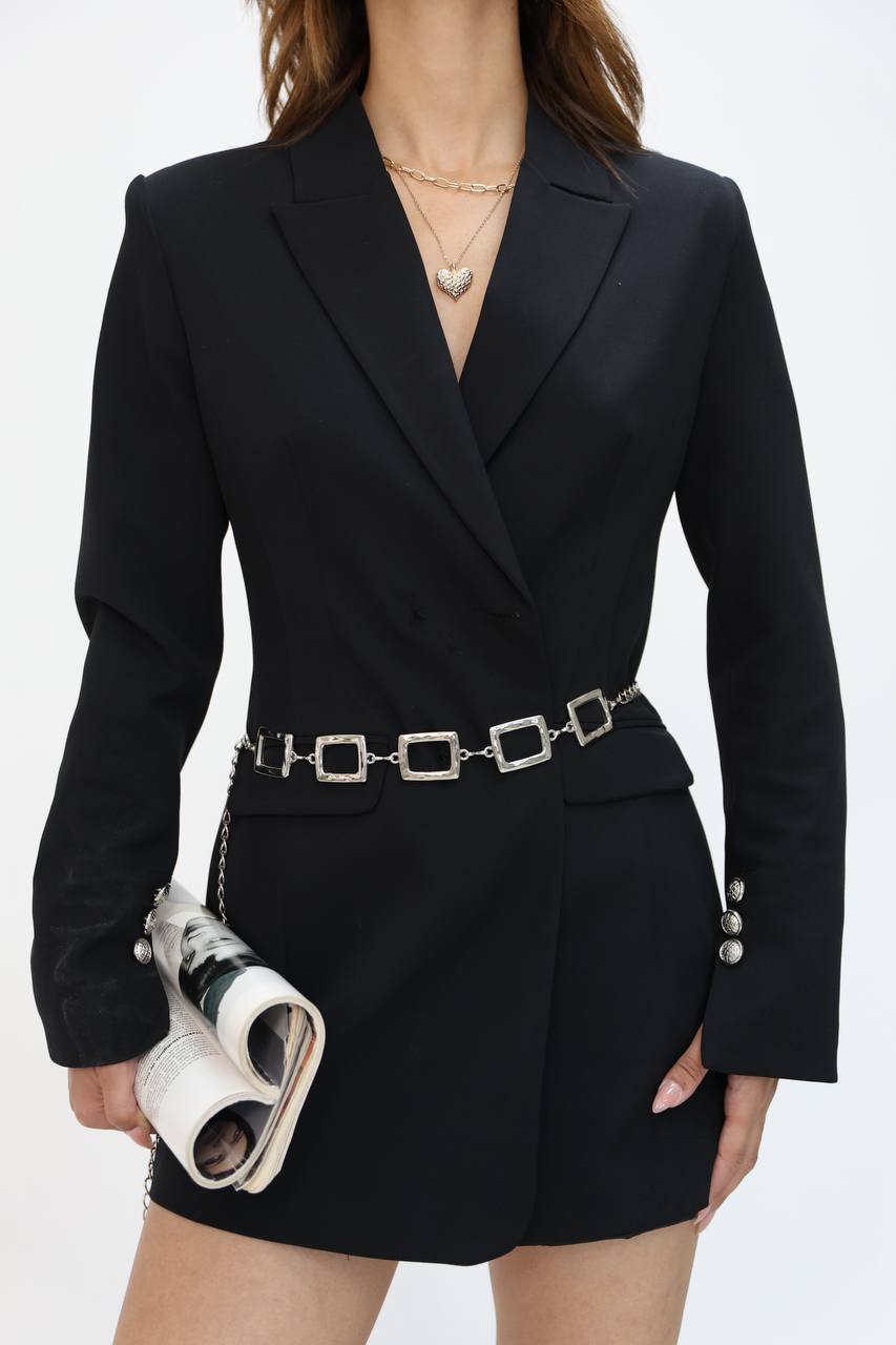 Square Design Chain Shirt Jacket Dress Trouser Belt