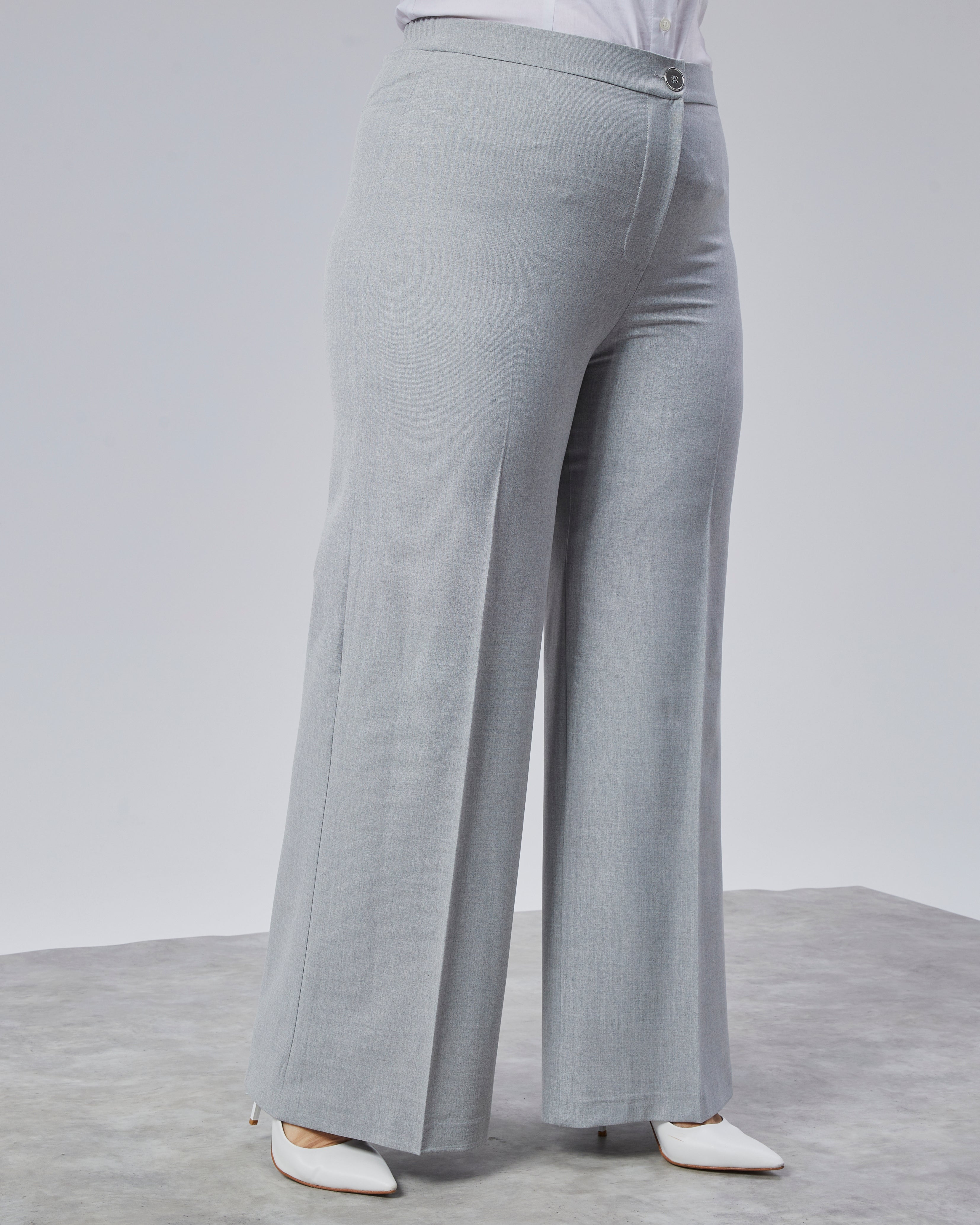 Poly Vıscose Full Lycra Beli Lastikli Battal Pantolon