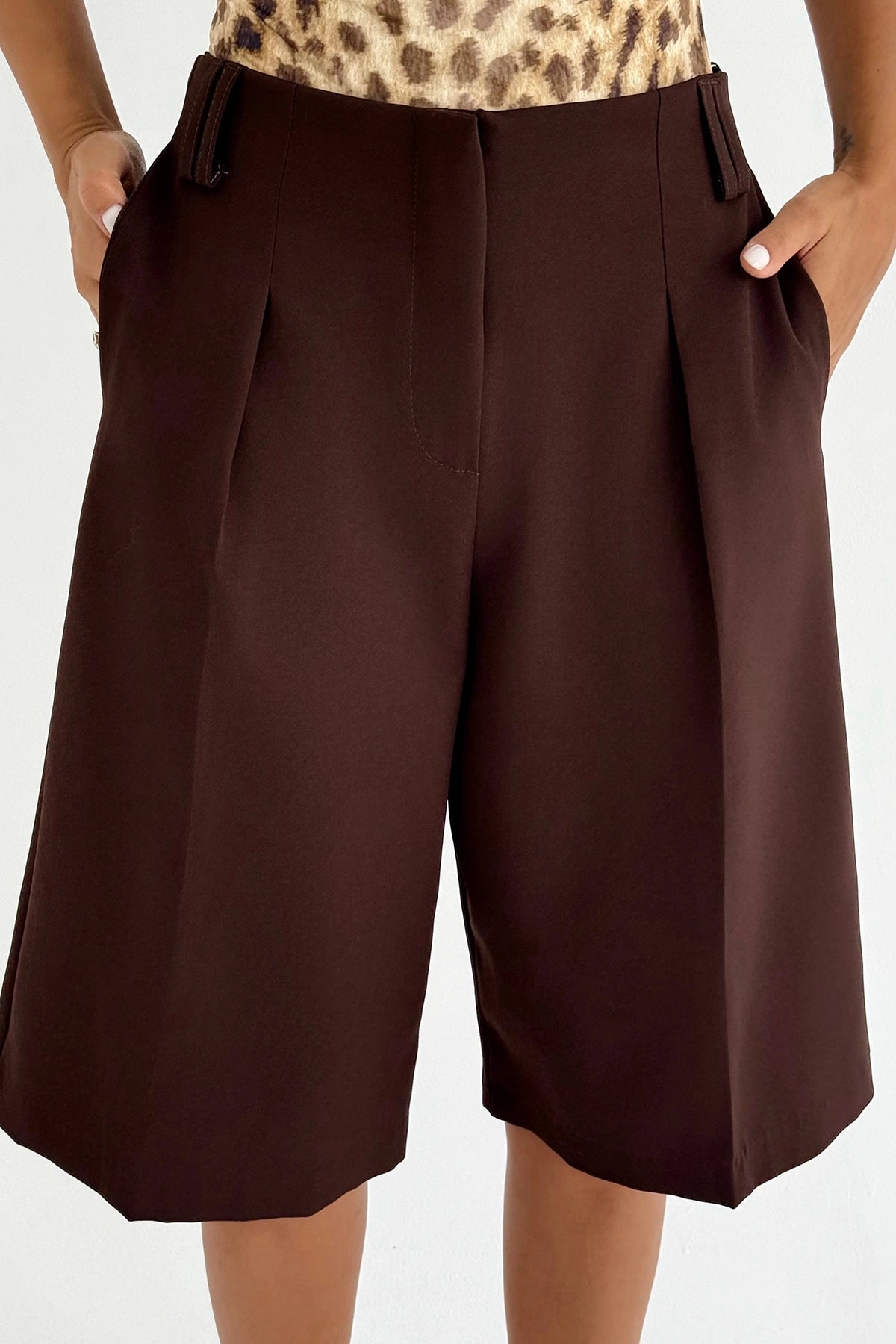 Kahverengi Basic Mini Şort