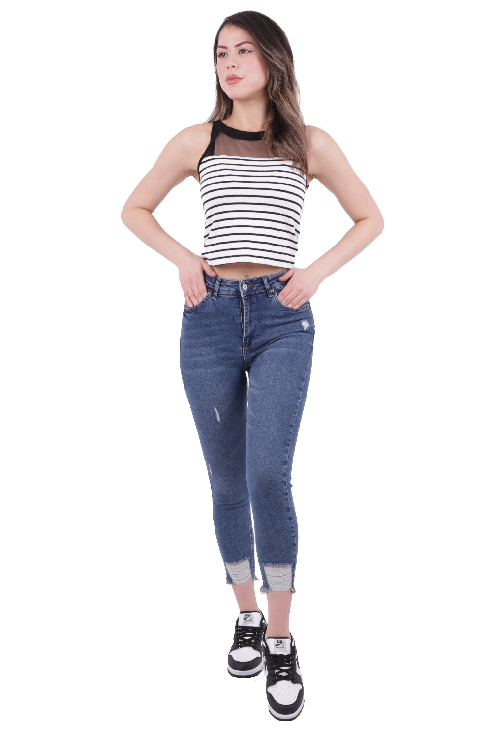 Paçası Skinny Pantolon - Orta Mavi Kot - (26-31) - 3