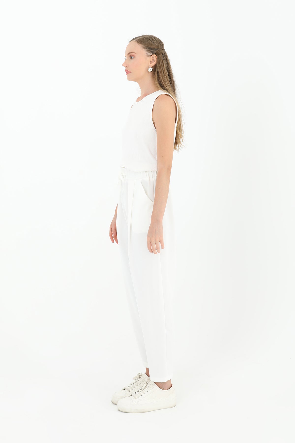 Kadın Beli Bağlamalı Havuç Form Pantolon - 18102PNT