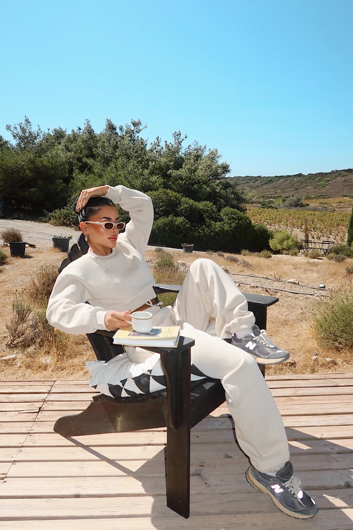 Cream Fluid Tracksuit Set