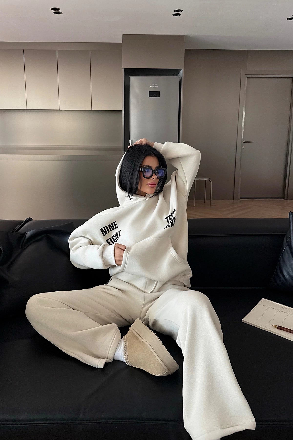 Krem Darcey Eşofman Takım XS