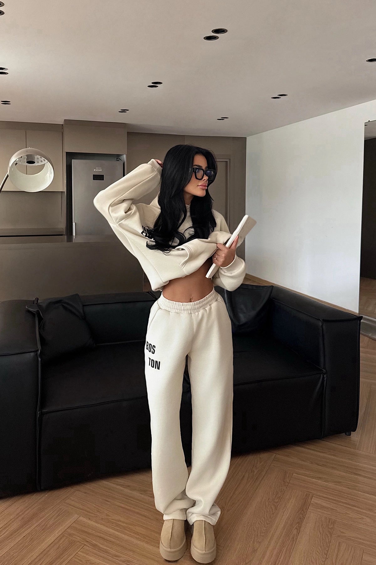 Krem Darcey Eşofman Takım