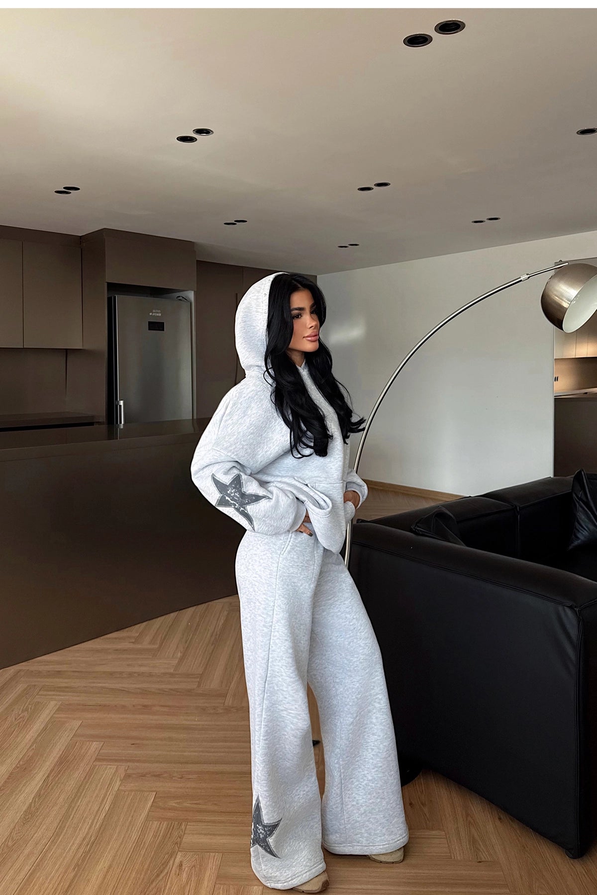 Gri Stars Eşofman Takım XS