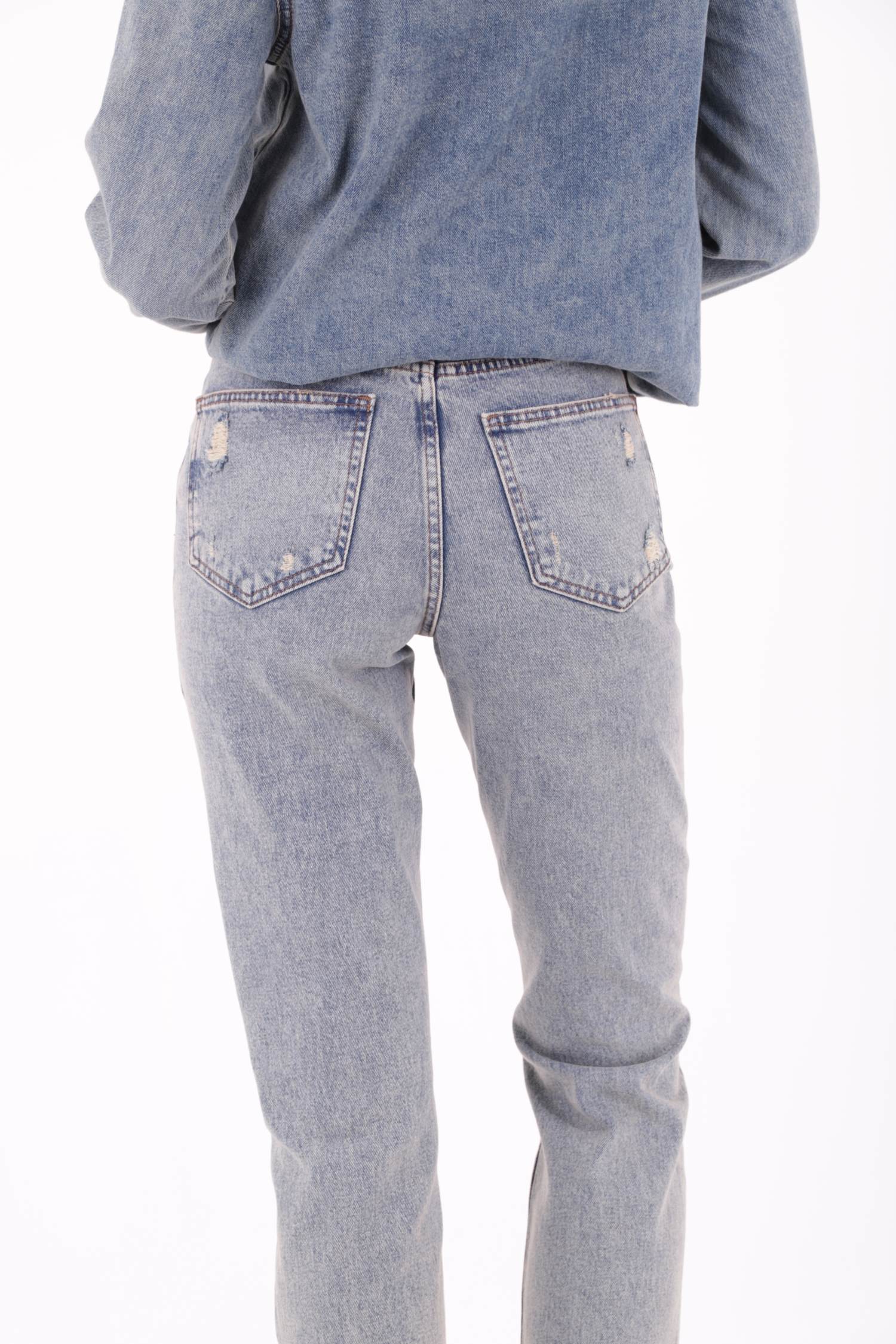 Mom Fit Kot Pantolon - Koyu Tintli Kot - (26-31) - 5