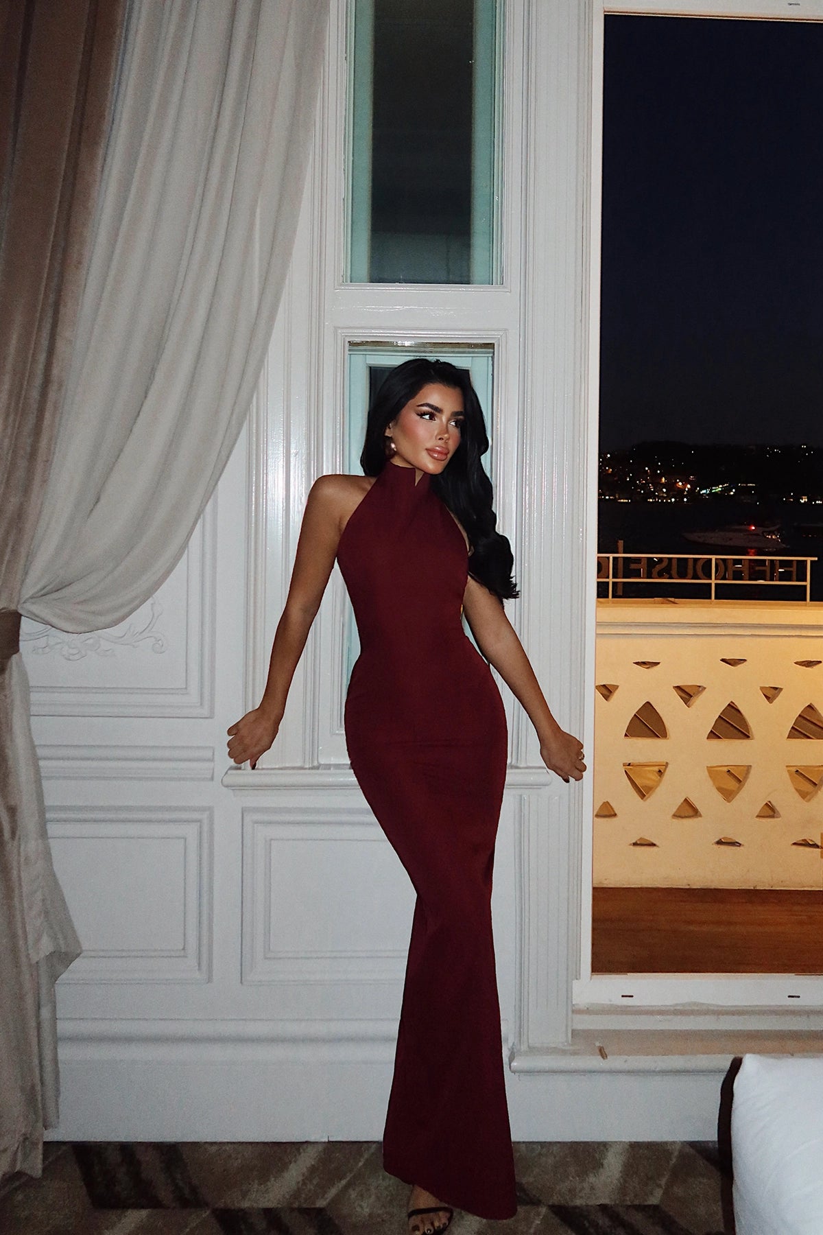 Vişne Çürüğü Doria Uzun Elbise