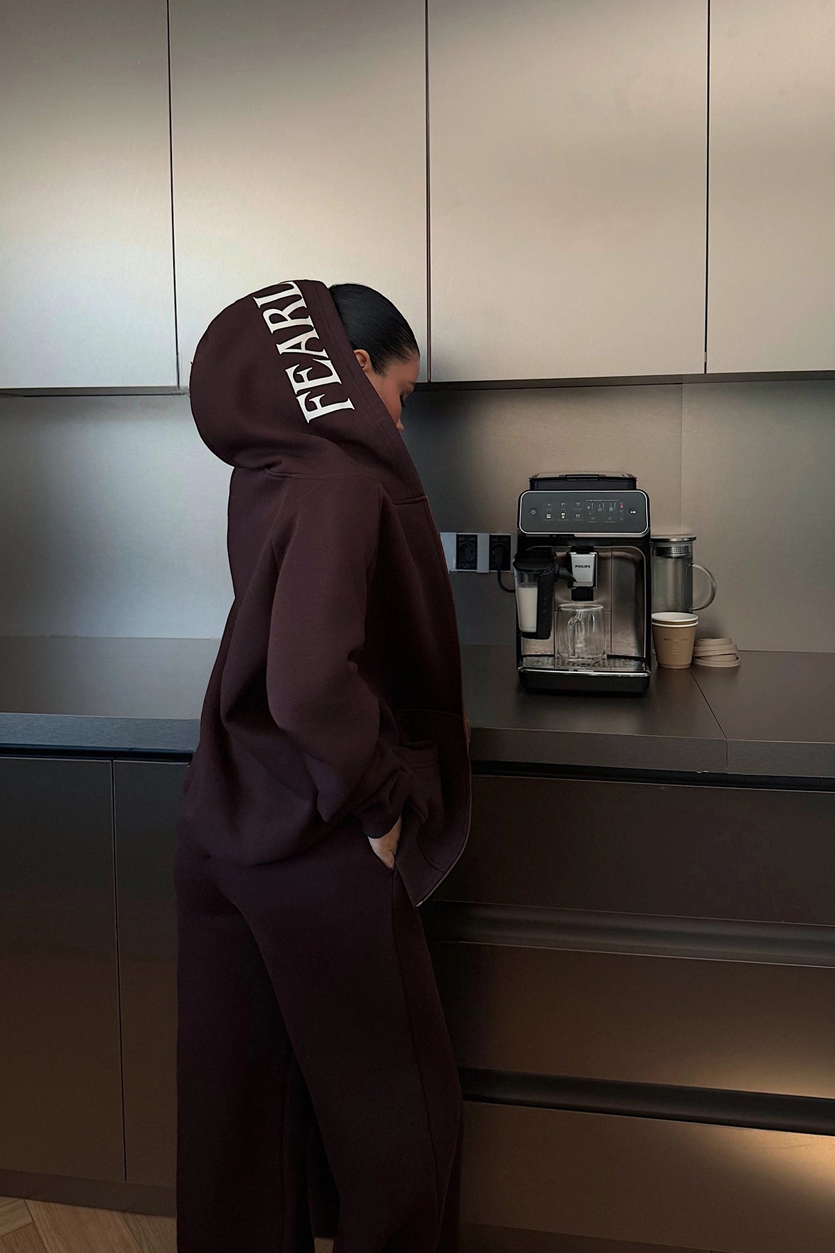 Acı Kahve Fermuarlı Eşofman Takım