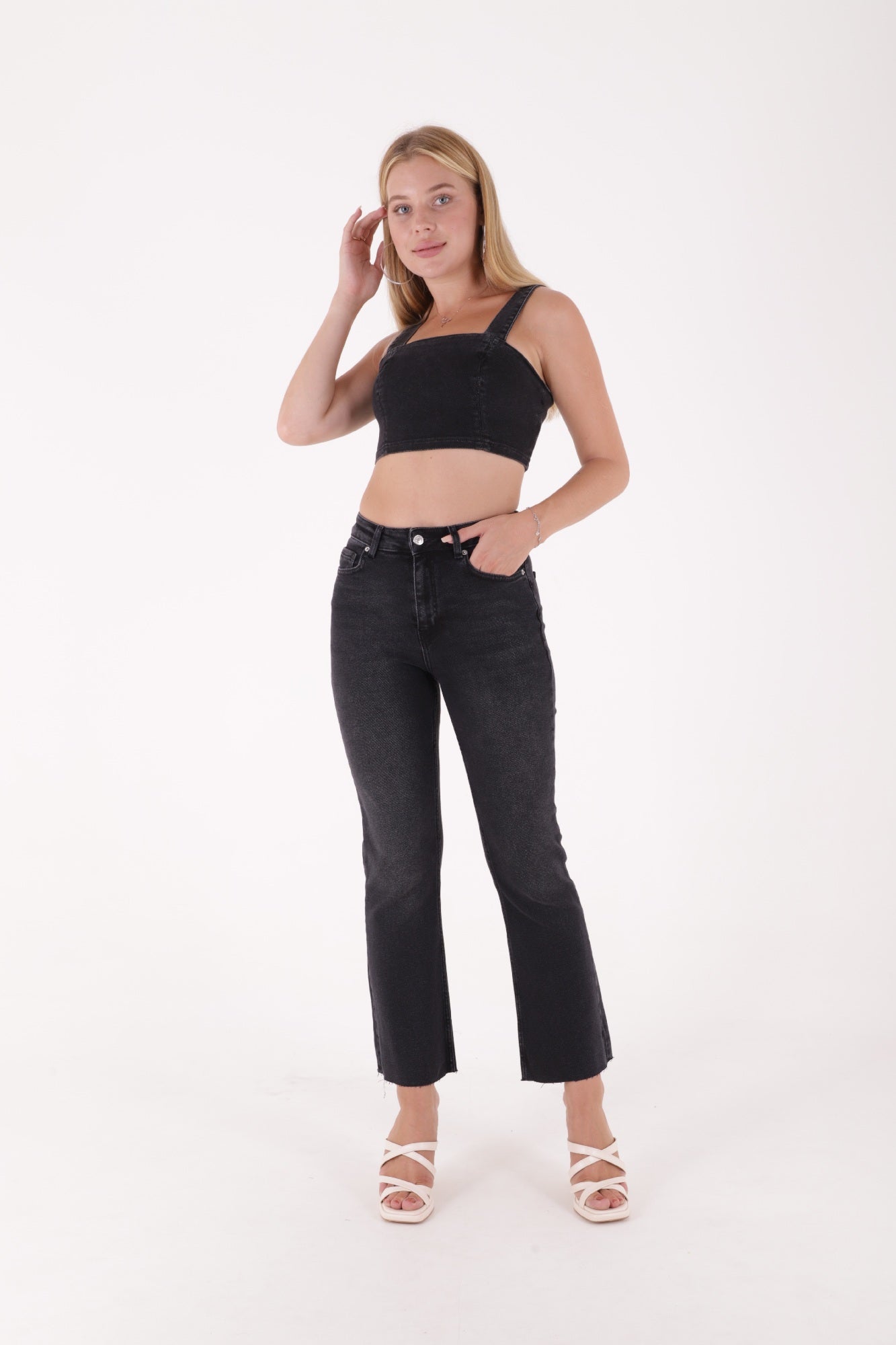 İspanyol Mom Fit Kot Pantolon 1706 Antrasit Kot