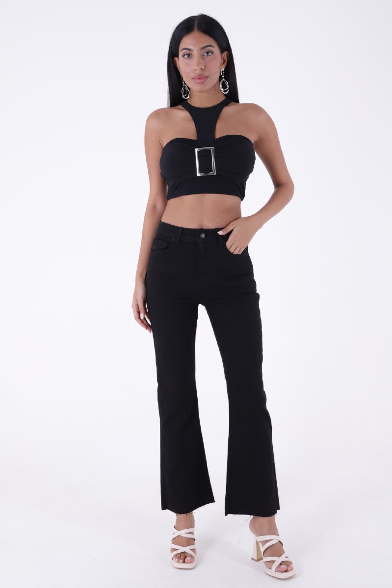 İspanyol Mom Fit Kot Pantolon 1706 Siyah