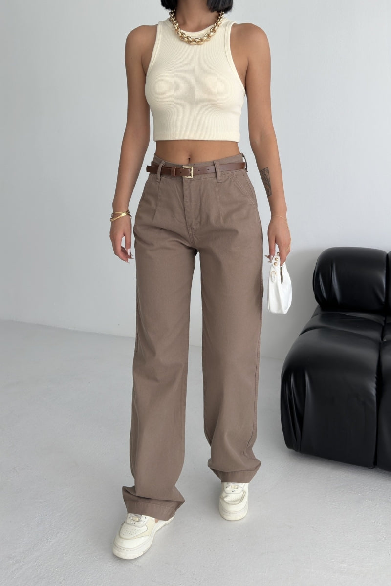 Pensli Kot Pantolon 7069 Toprak