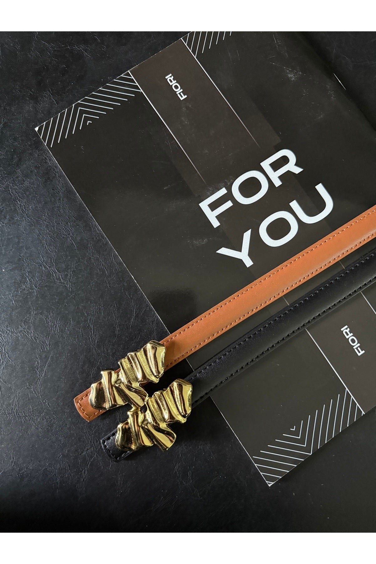 2'li Hakiki Bombeli Deri Tasarım Tokalı Kadın Kemeri, Ceket Kemeri, Gömlek Kemeri, Elbise Kemeri