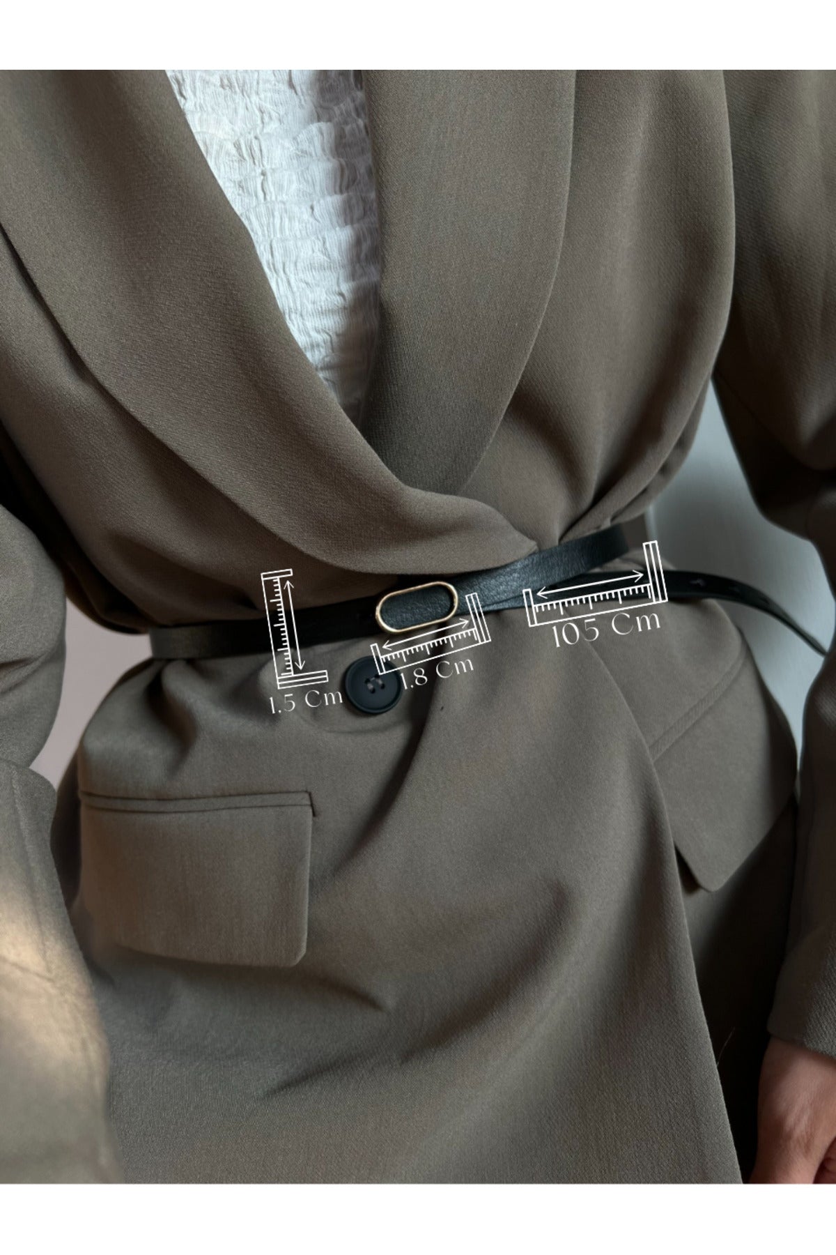 Ithal Oval Gold Tokalı Ince Kemer, Pantolon Kemeri, Gömlek Kemeri, Ceket Kemeri