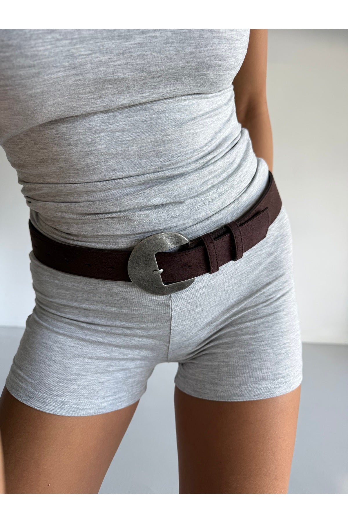 Süet Oval Tokalı Kadın Pantolon Kemeri, Ceket Kemeri, Elbise Kemeri, Gömlek Kemeri