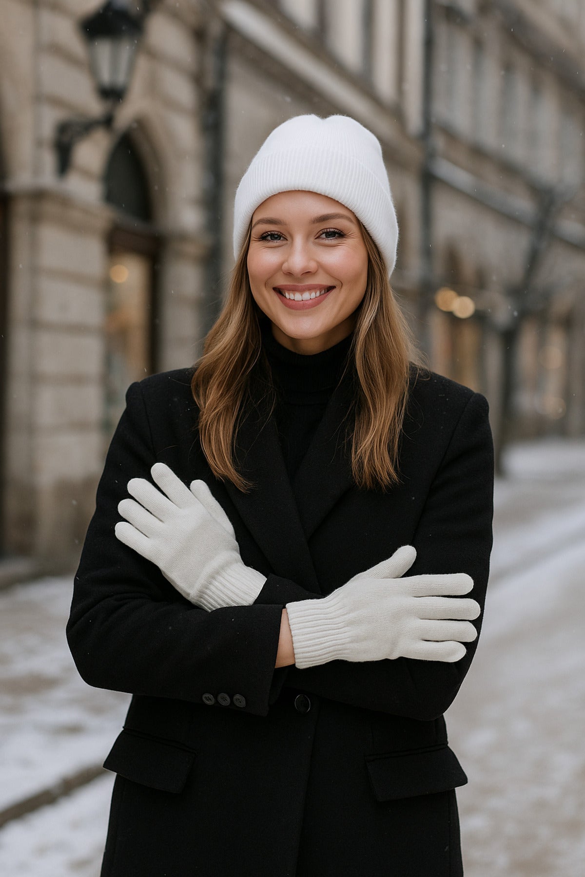 Unisex Ekru Örme Eldiven Eld01