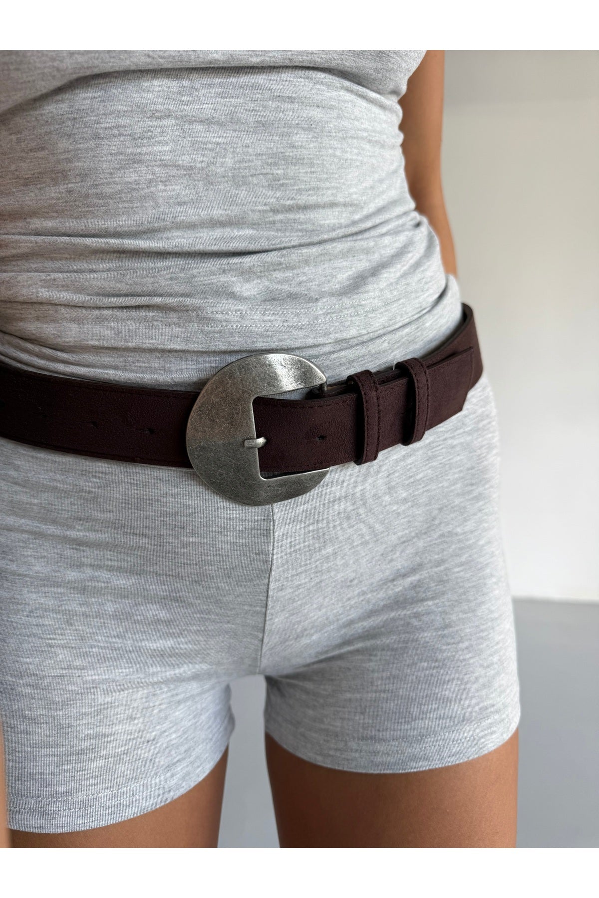 Süet Oval Tokalı Kadın Pantolon Kemeri, Ceket Kemeri, Elbise Kemeri, Gömlek Kemeri