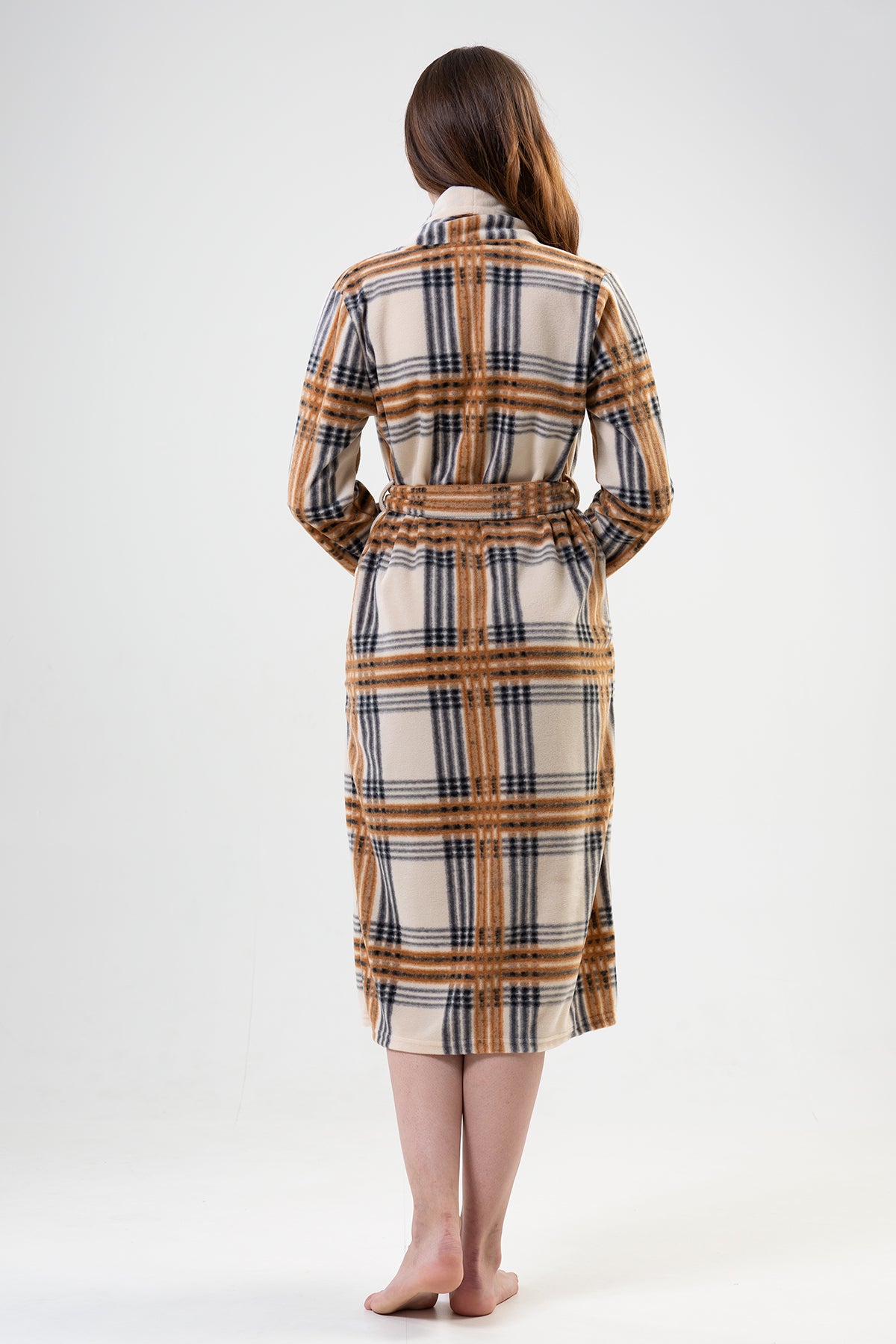 KADIN POLAR SAL YAKA UZUN KOL UZUN SABAHLIK