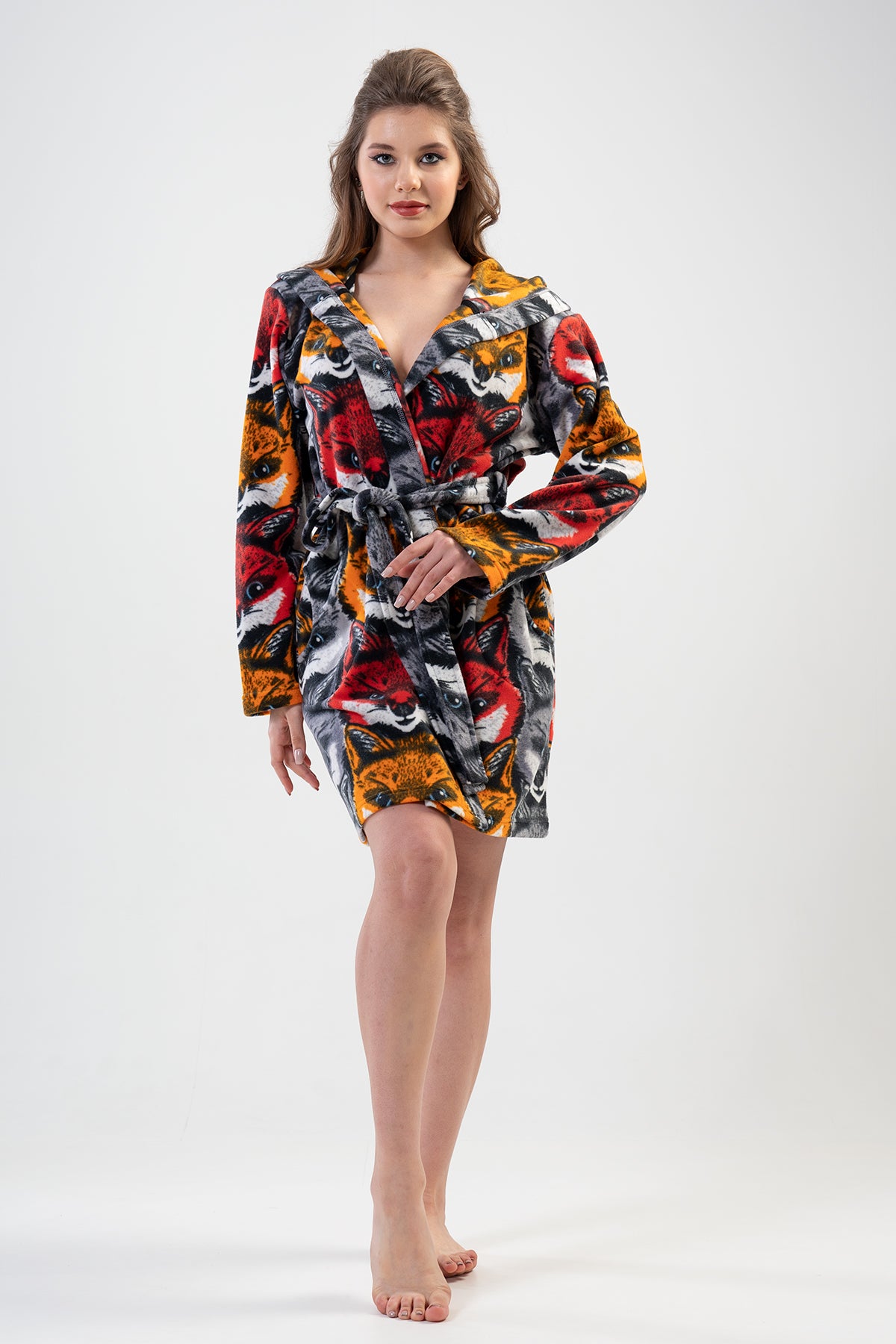 BAYAN POLAR KAPSONLU CEPLI KISA SABAHLIK