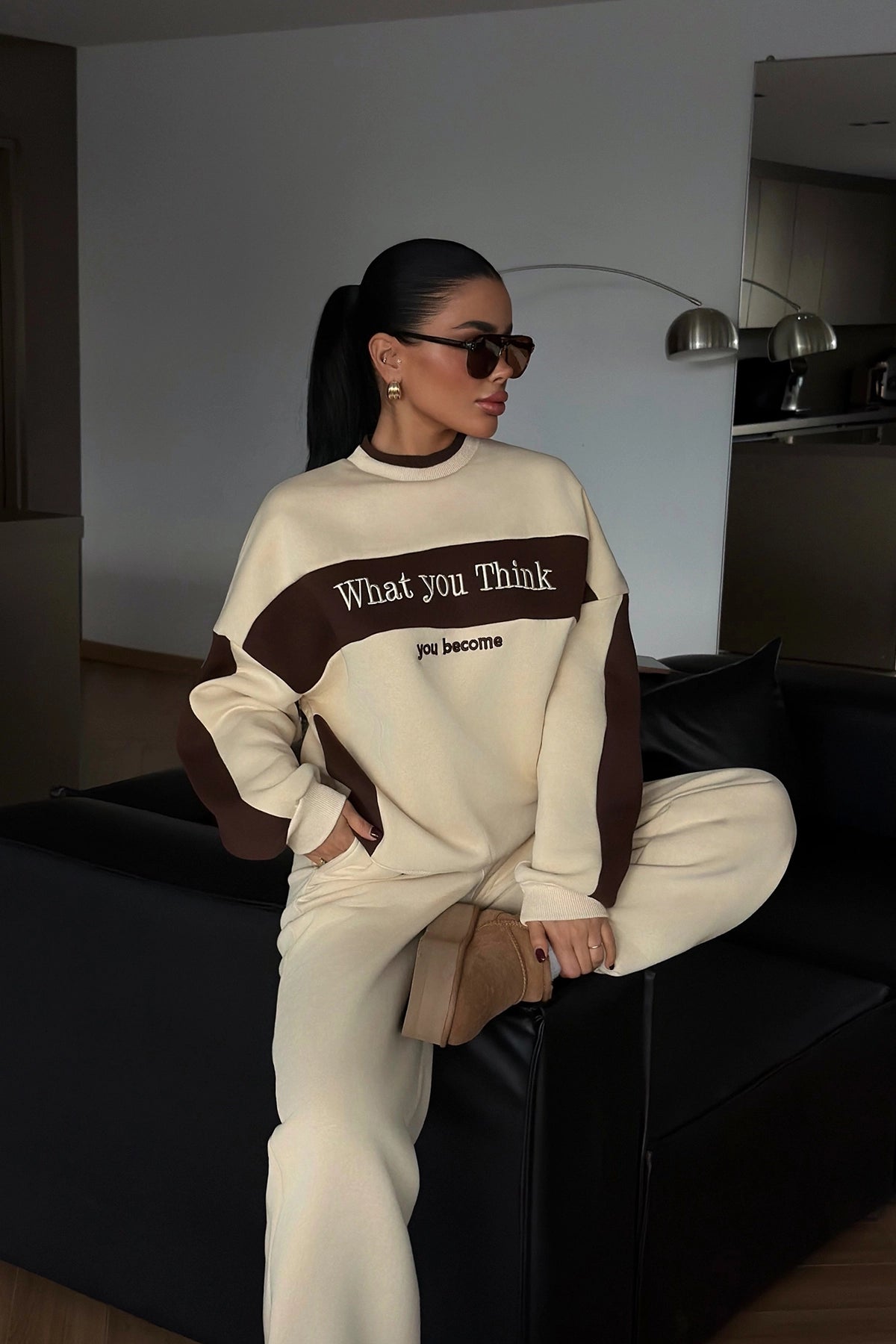 Krem Wayster Eşofman Takımı XS