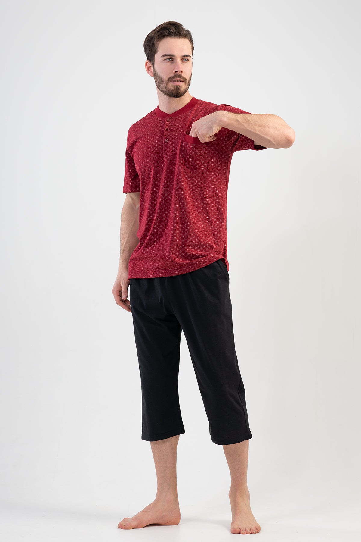 Man Recycled Bordeaux Capri Set