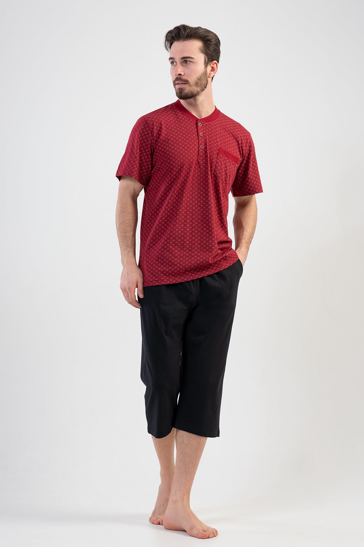 Man Recycled Bordeaux Capri Set