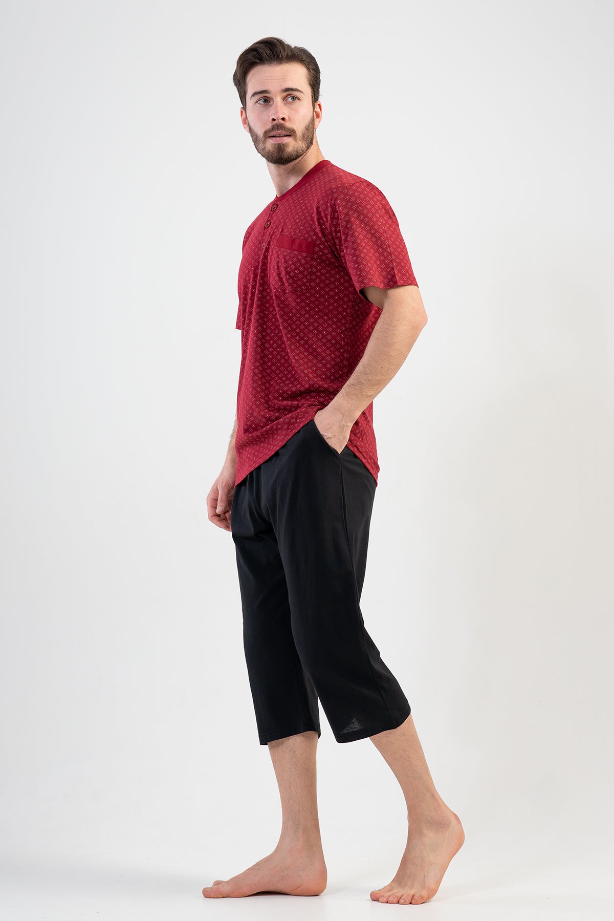 Man Recycled Bordeaux Capri Set