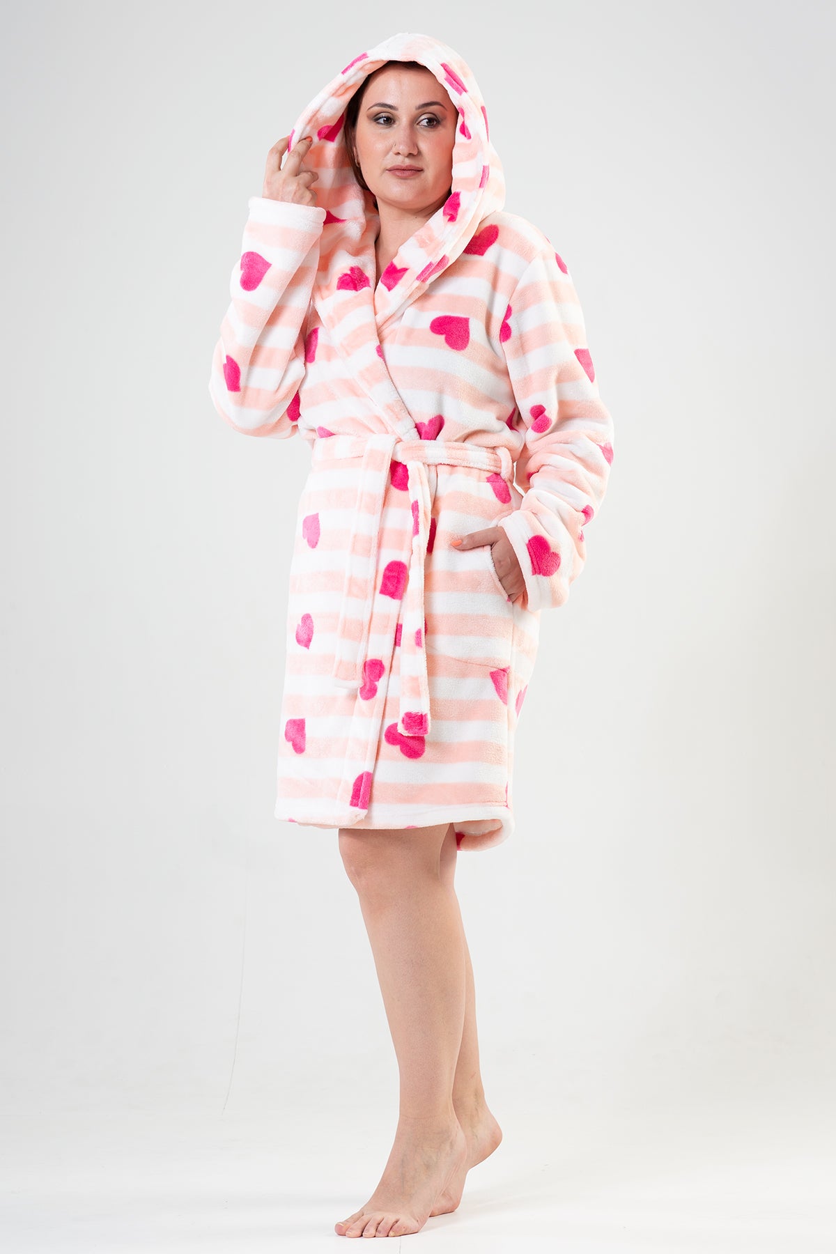 BAYAN SOFT XXL KAPSONLU UZUN KOL CEPLI KISA SABAHLIK