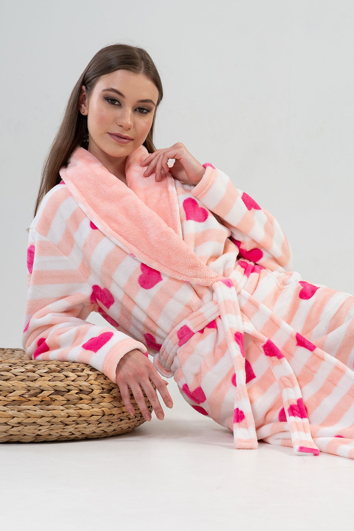 KADIN SOFT SAL YAKA UZUN KOL UZUN CEPLI SABAHLIK - FUCHSIA