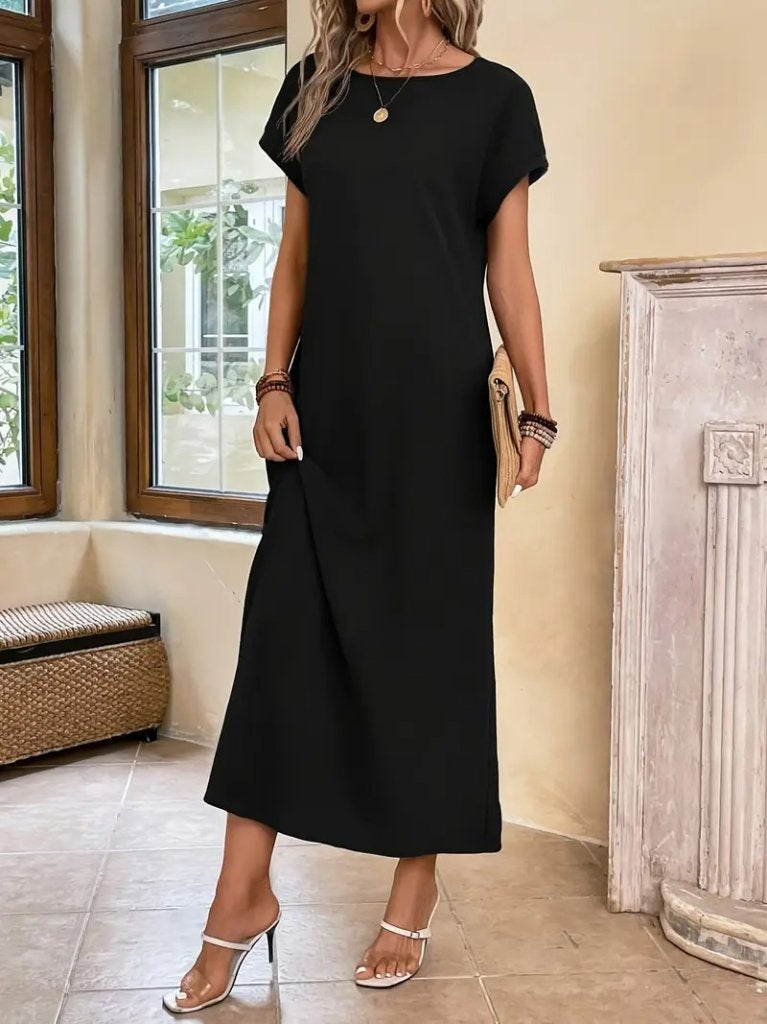 Women's Long-Sleeved V-Neck Viscose Dress, 32610