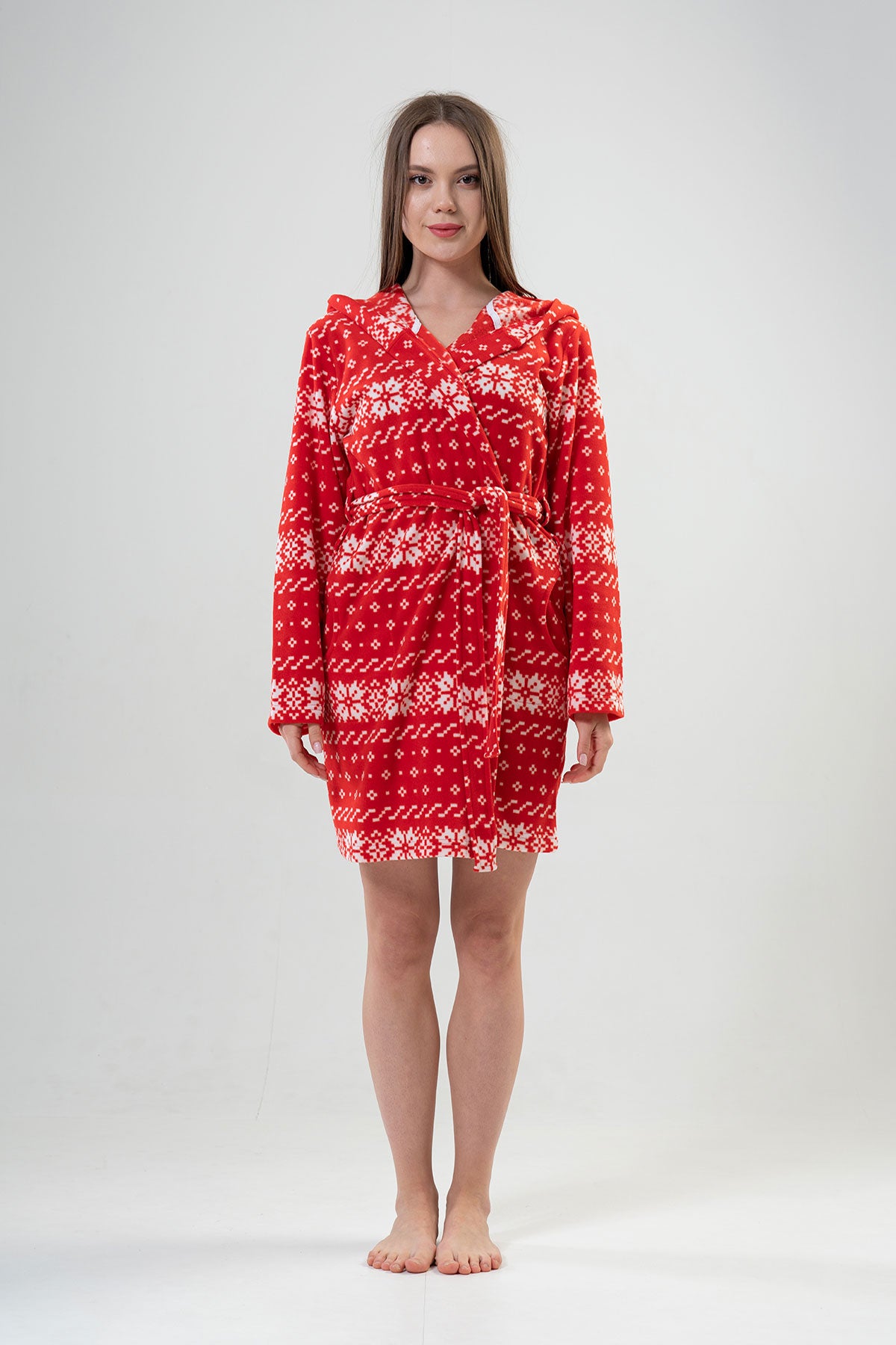 BAYAN POLAR KAPSONLU CEPLI KISA SABAHLIK