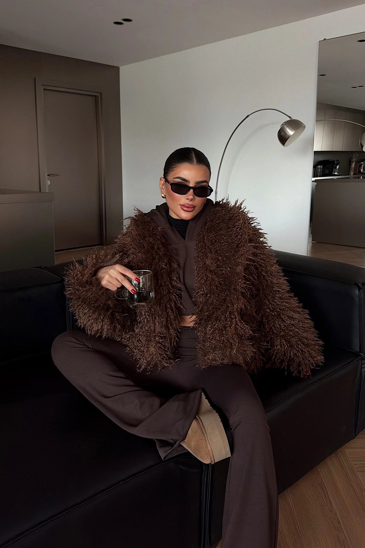 Kahverengi Mayfair Kürk