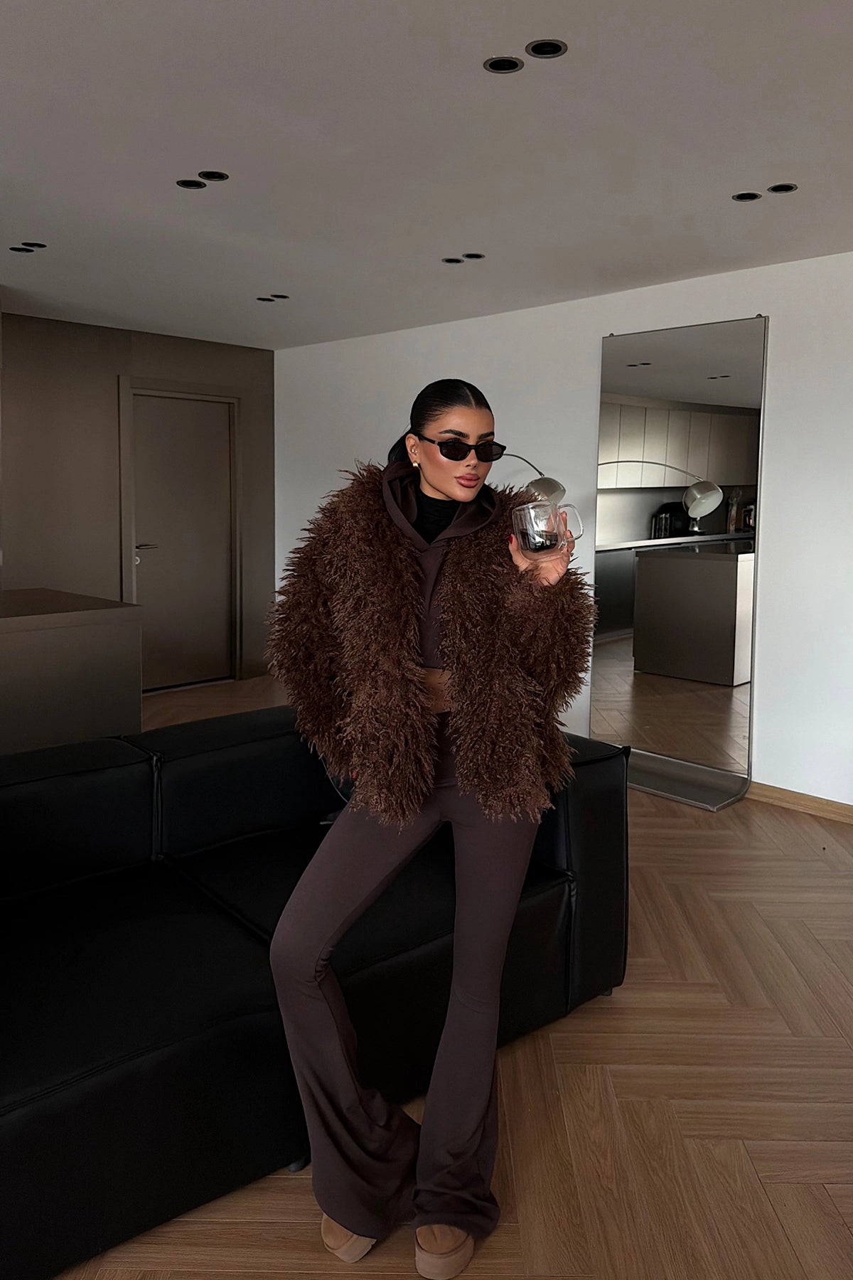 Kahverengi Mayfair Kürk