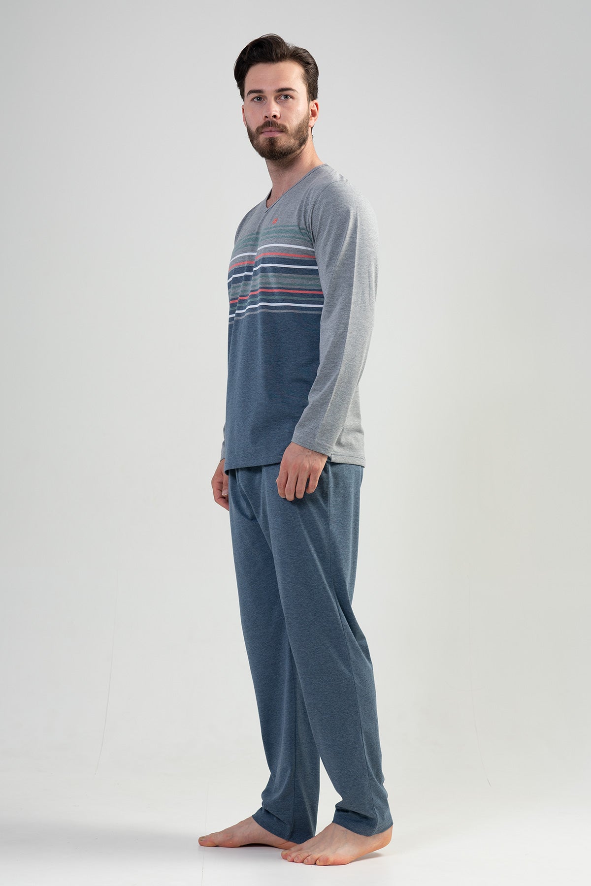 CEPLI ERKEK P.SUPREM XXL V YAKA UZUN KOL PIJAMA TAKIM