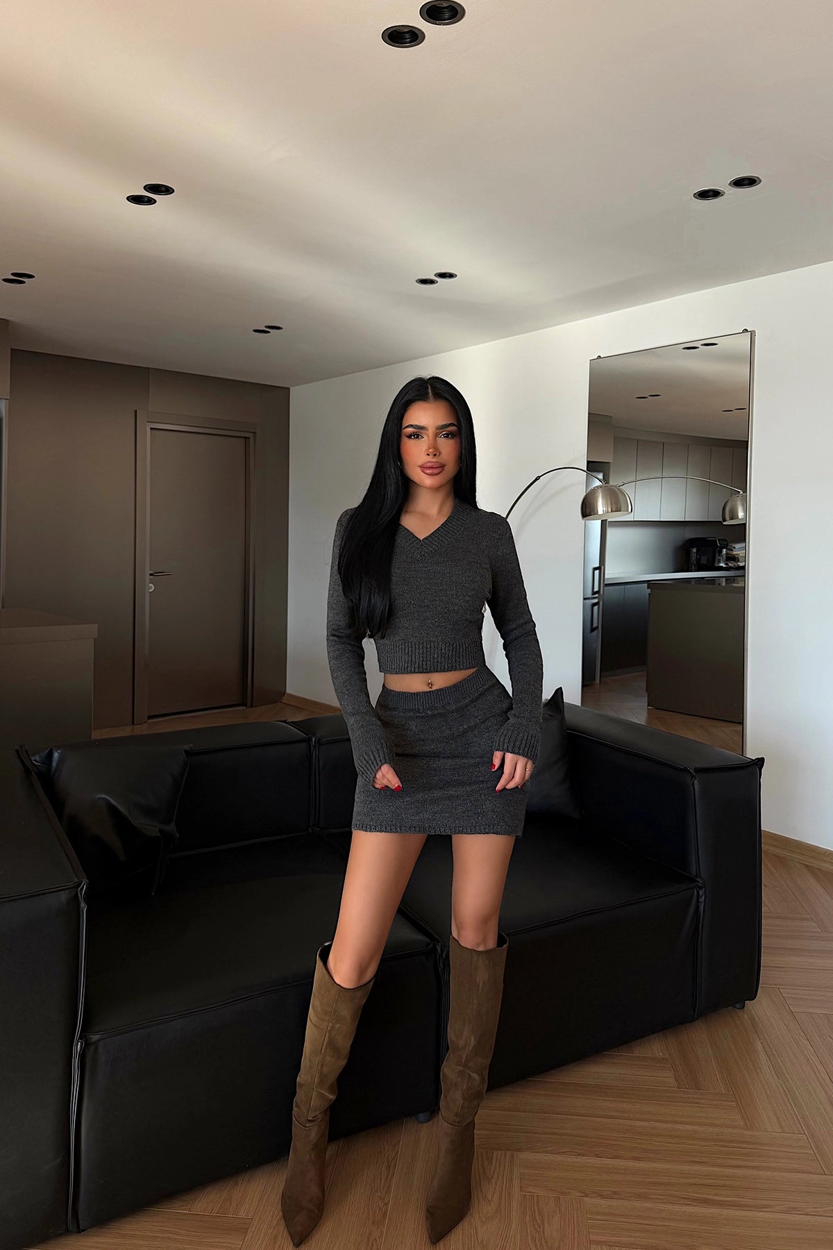 Antrasit Triko Etekli Takım XS-S