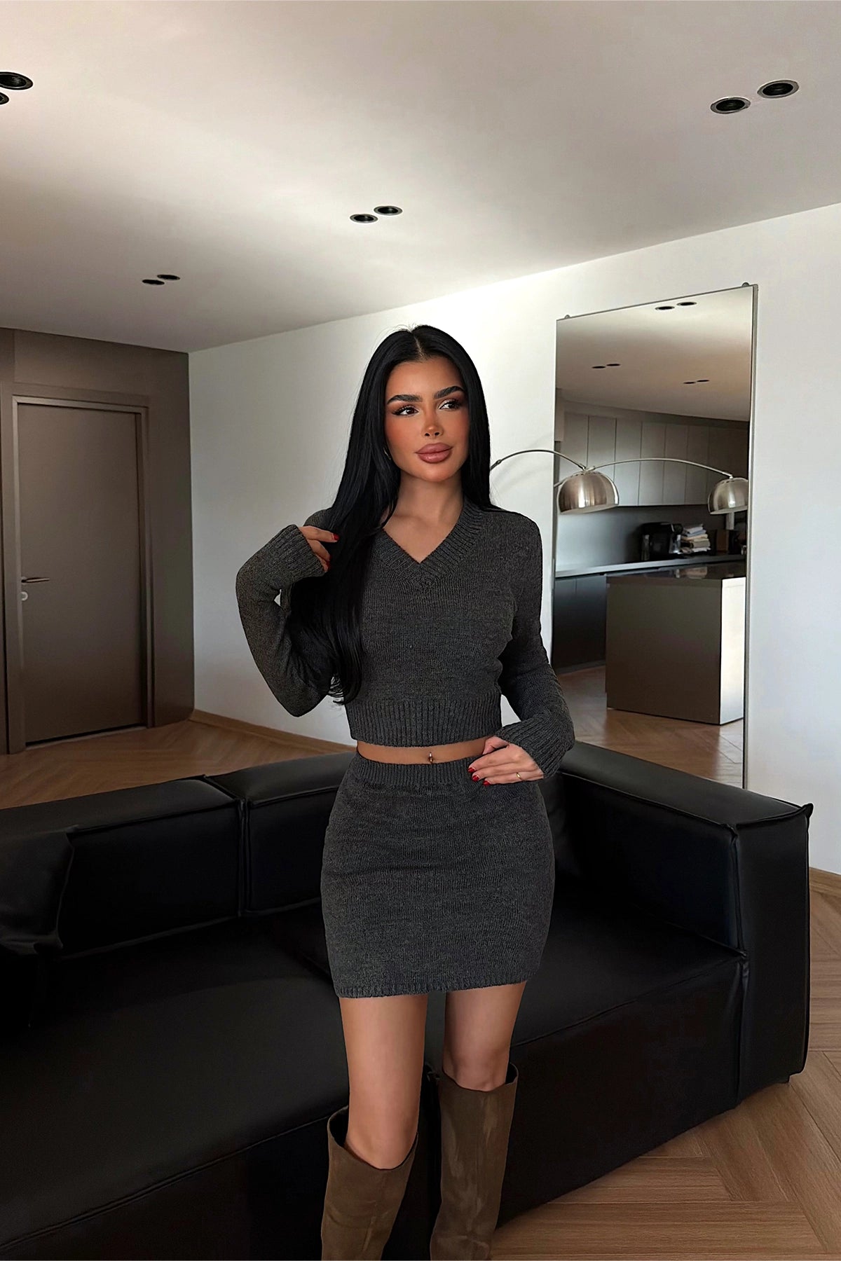 Antrasit Triko Etekli Takım