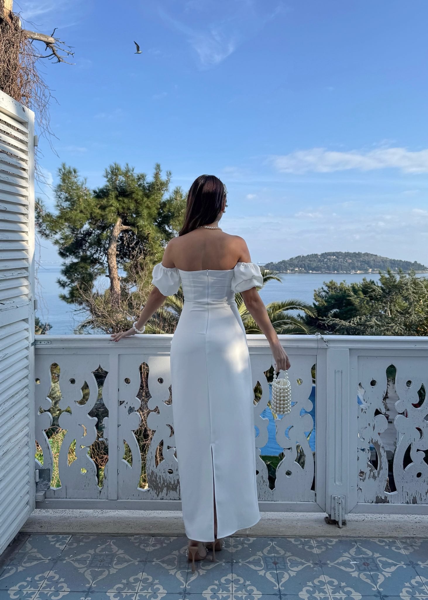 2125 ÖNLER İNCİ DETAY TASARIM ELBİSE