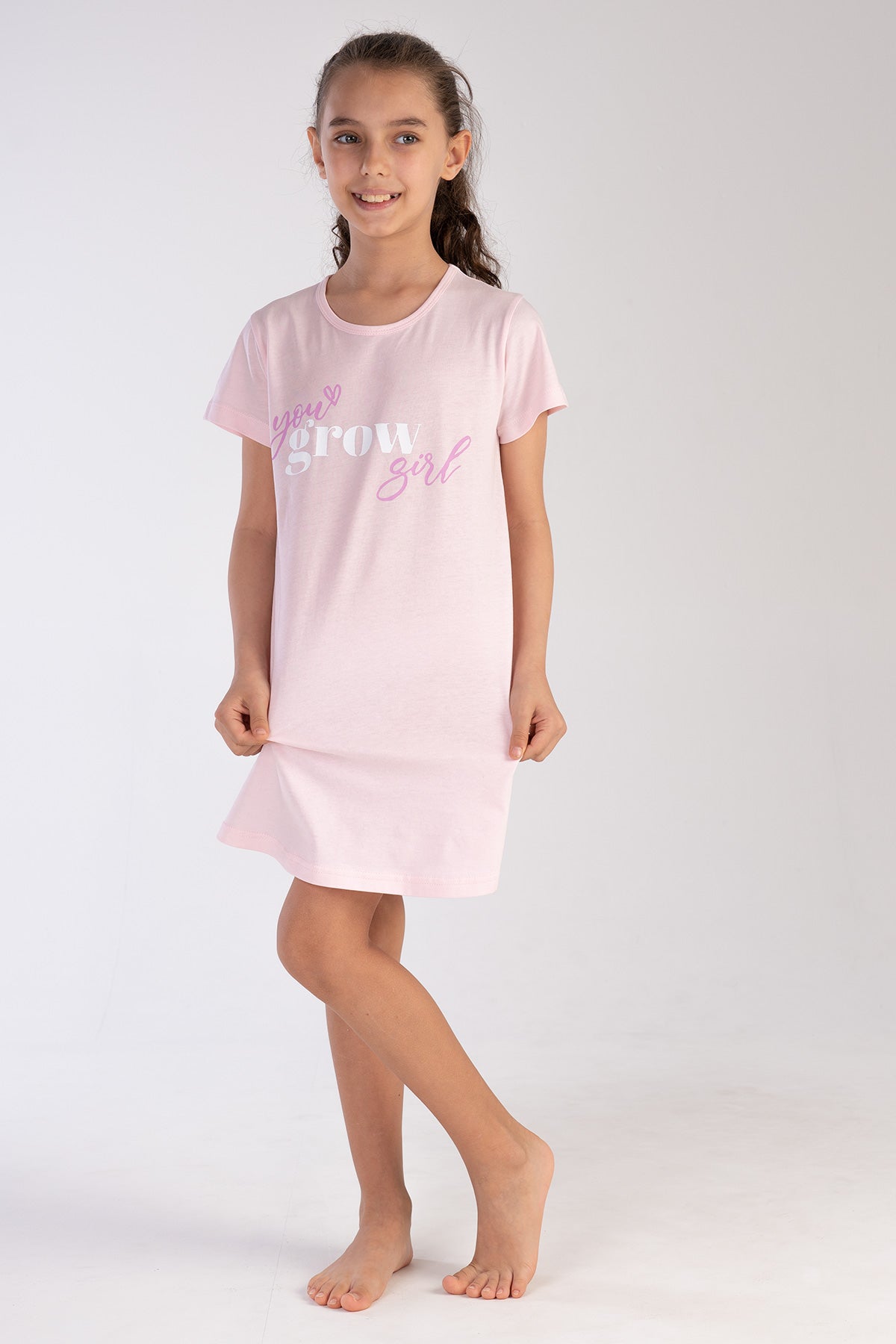 KIZ COCUK P.SUPREM O YAKA KISA KOL ETEGI OVAL TUNIK(11-12/15-16) - PINK