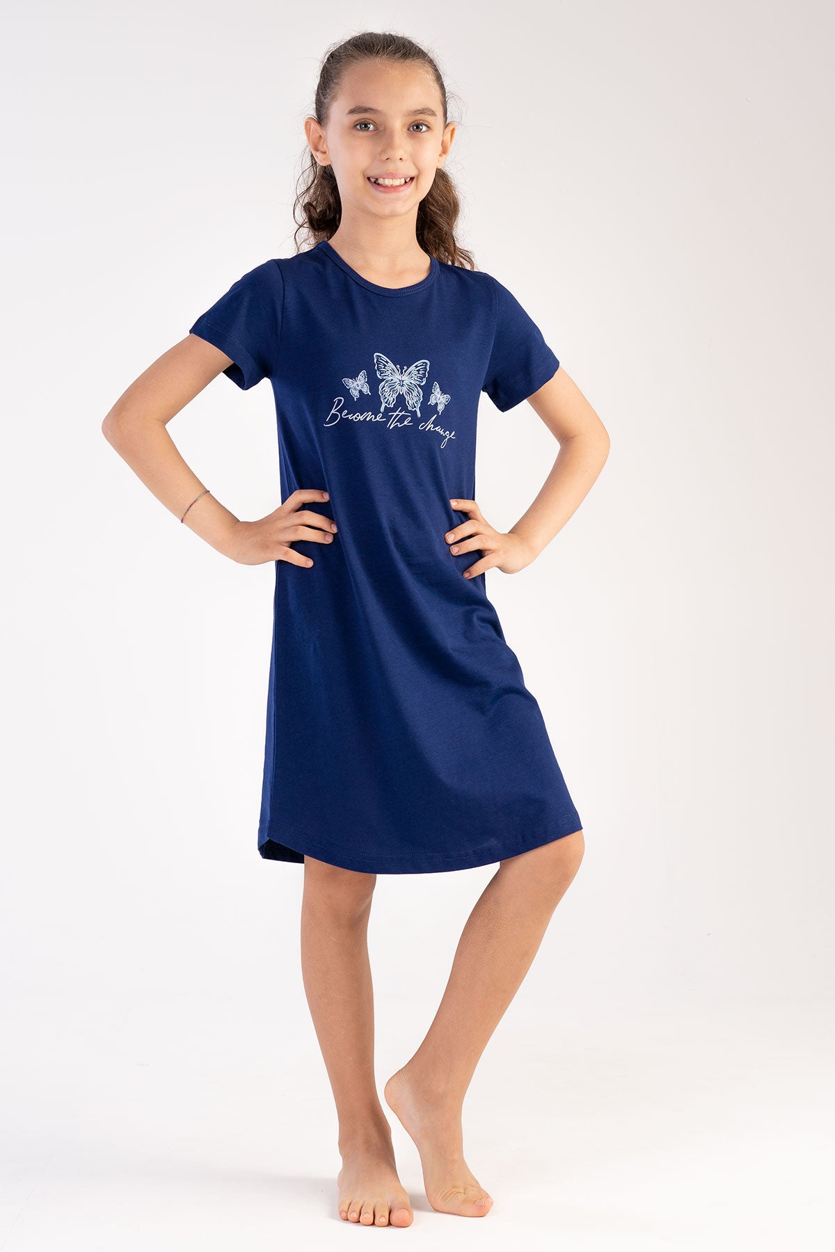 KIZ COCUK P.SUPREM O YAKA KISA KOL ETEGI OVAL TUNIK(3-4/9-10)