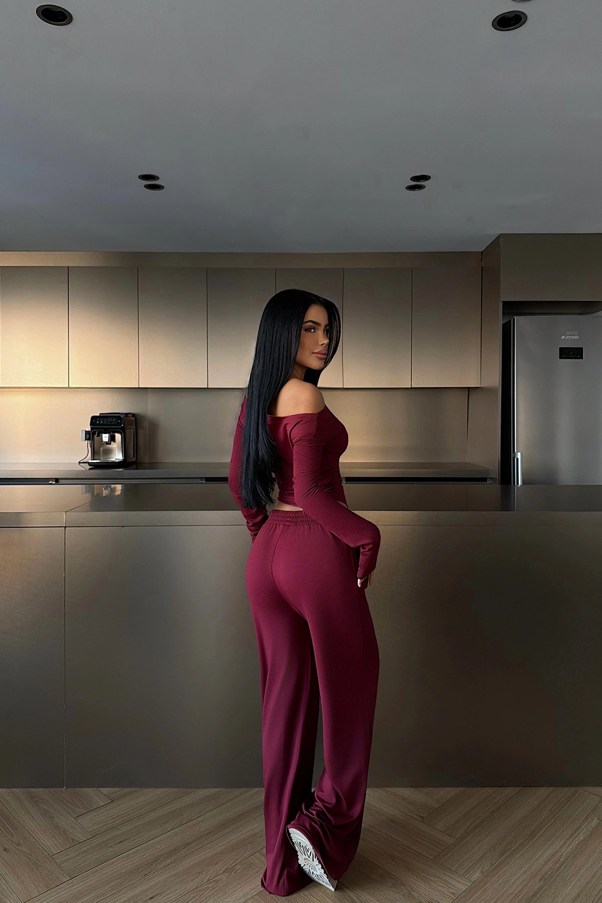 Bordo Pantolon Takım
