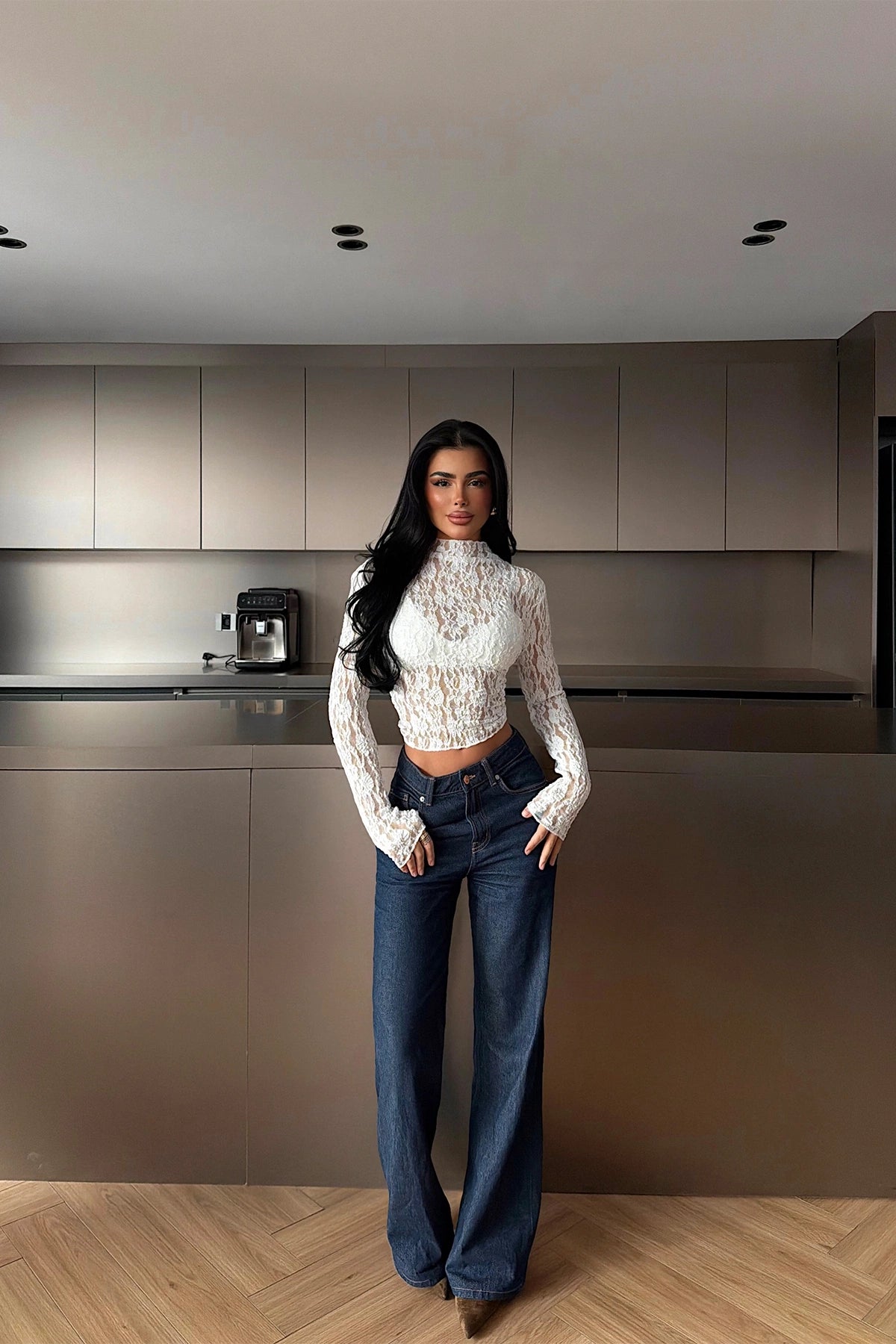 White Raquel Lace Transparent Blouse