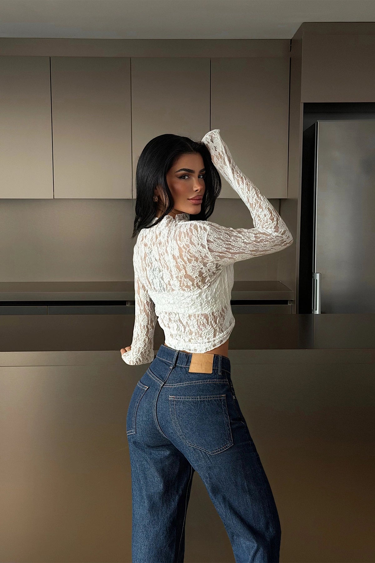 White Raquel Lace Transparent Blouse