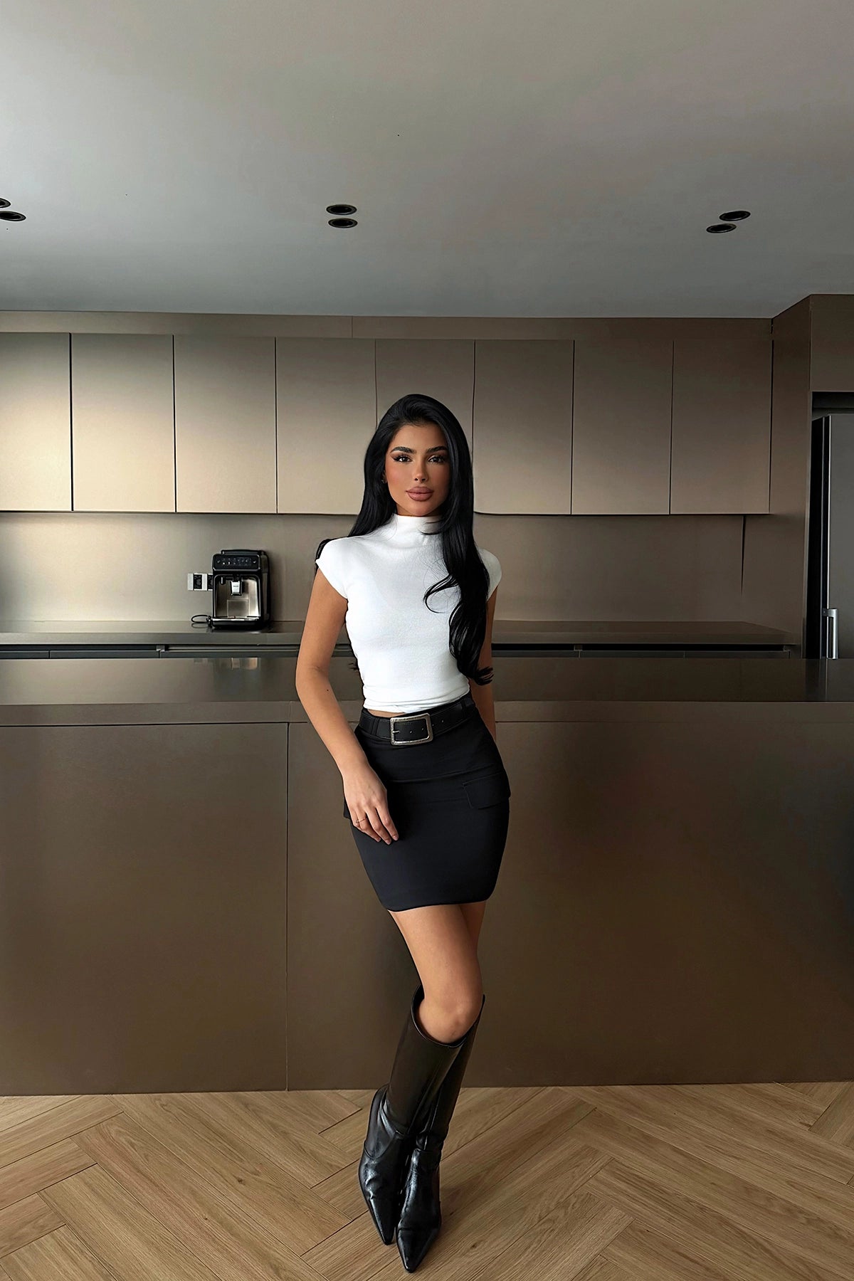 Black Skirt with Pocket Detail