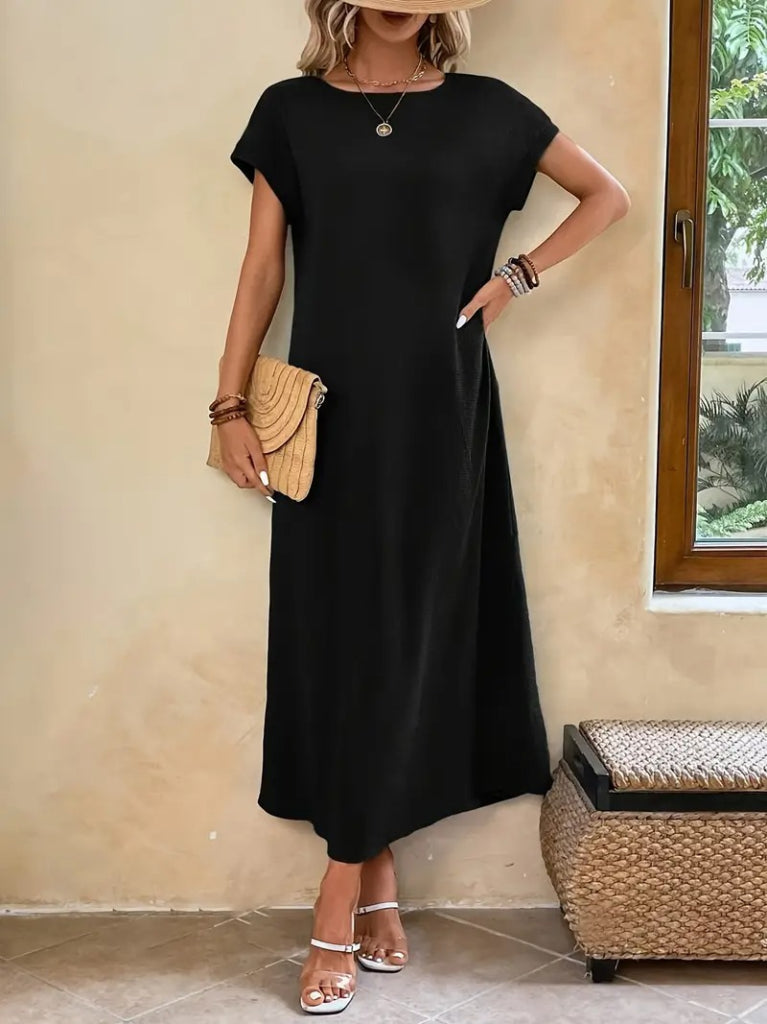 Women's Long-Sleeved V-Neck Viscose Dress, 32610