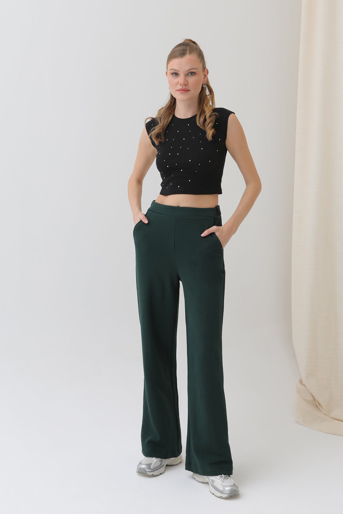 Kadın Geniş Paça Eşofman Altı - 18152PNT - CASTLETON GREEN