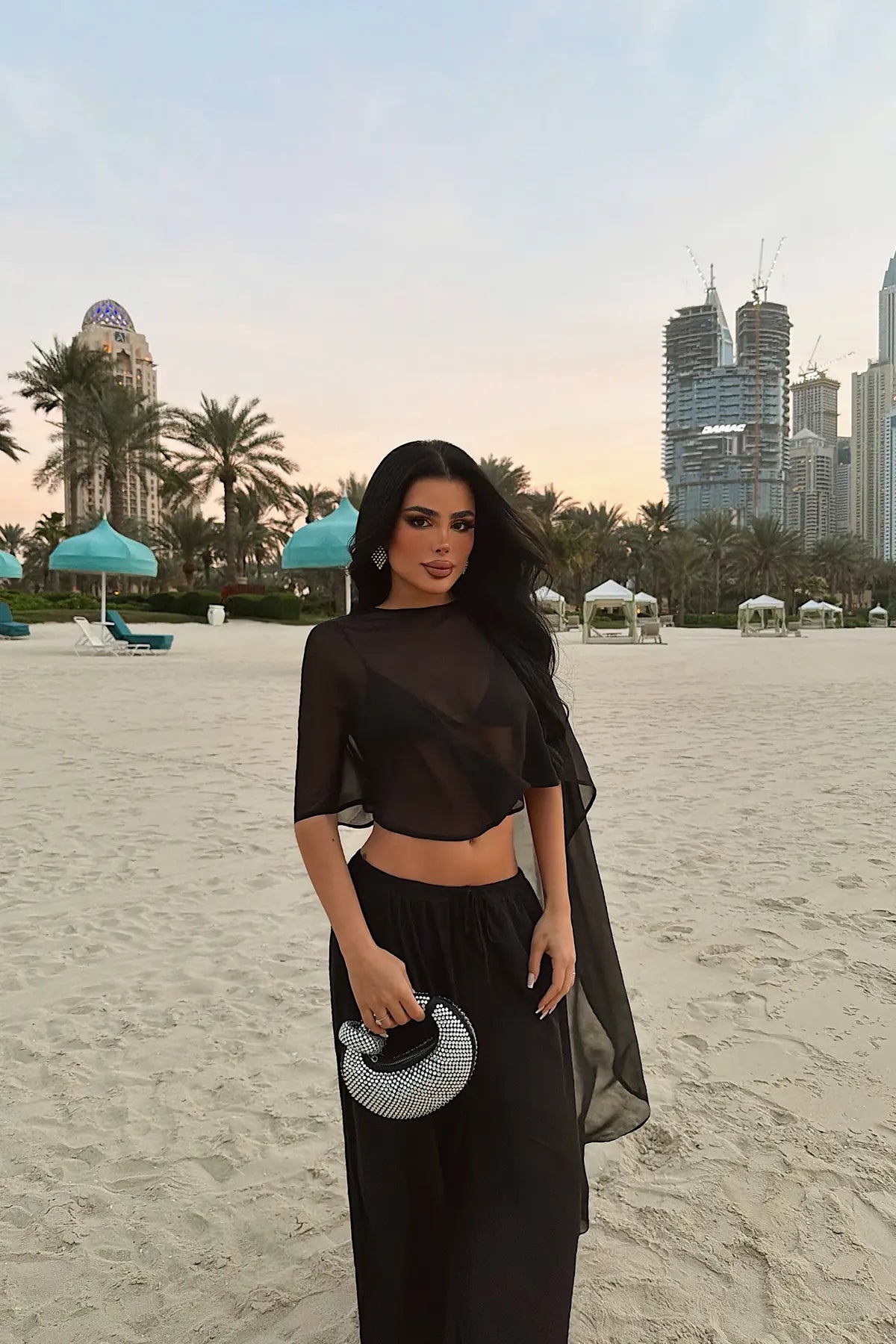 Siyah Mariah Şal Panço