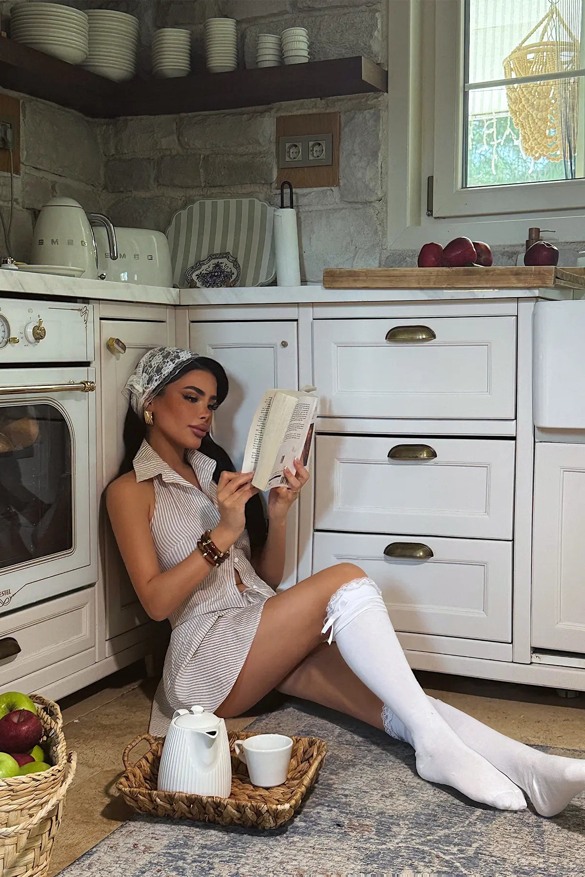 Bej Şortlu Etek Takım